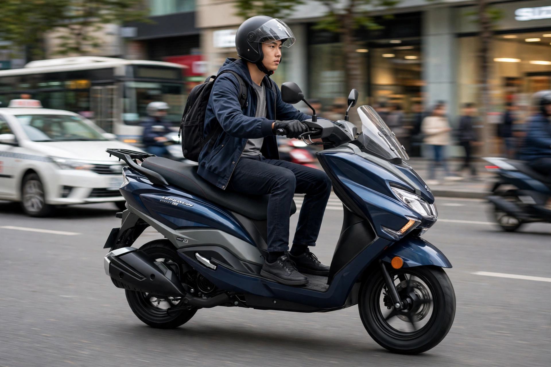 Suzuki Burgman Street 125EX 2025 en calle urbana