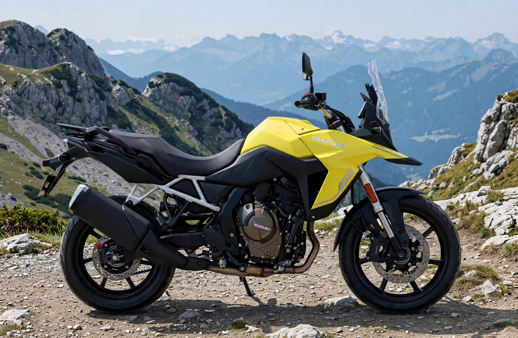 Suzuki V-Strom 800 Tech 2025, vista lateral trail