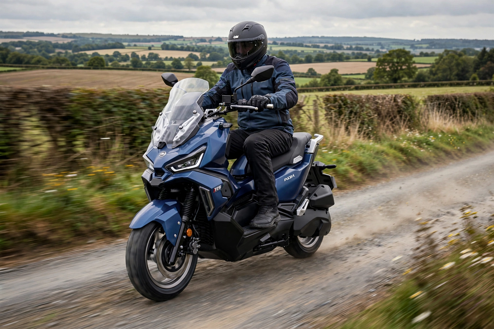 SYM ADX 125 en un camino rural