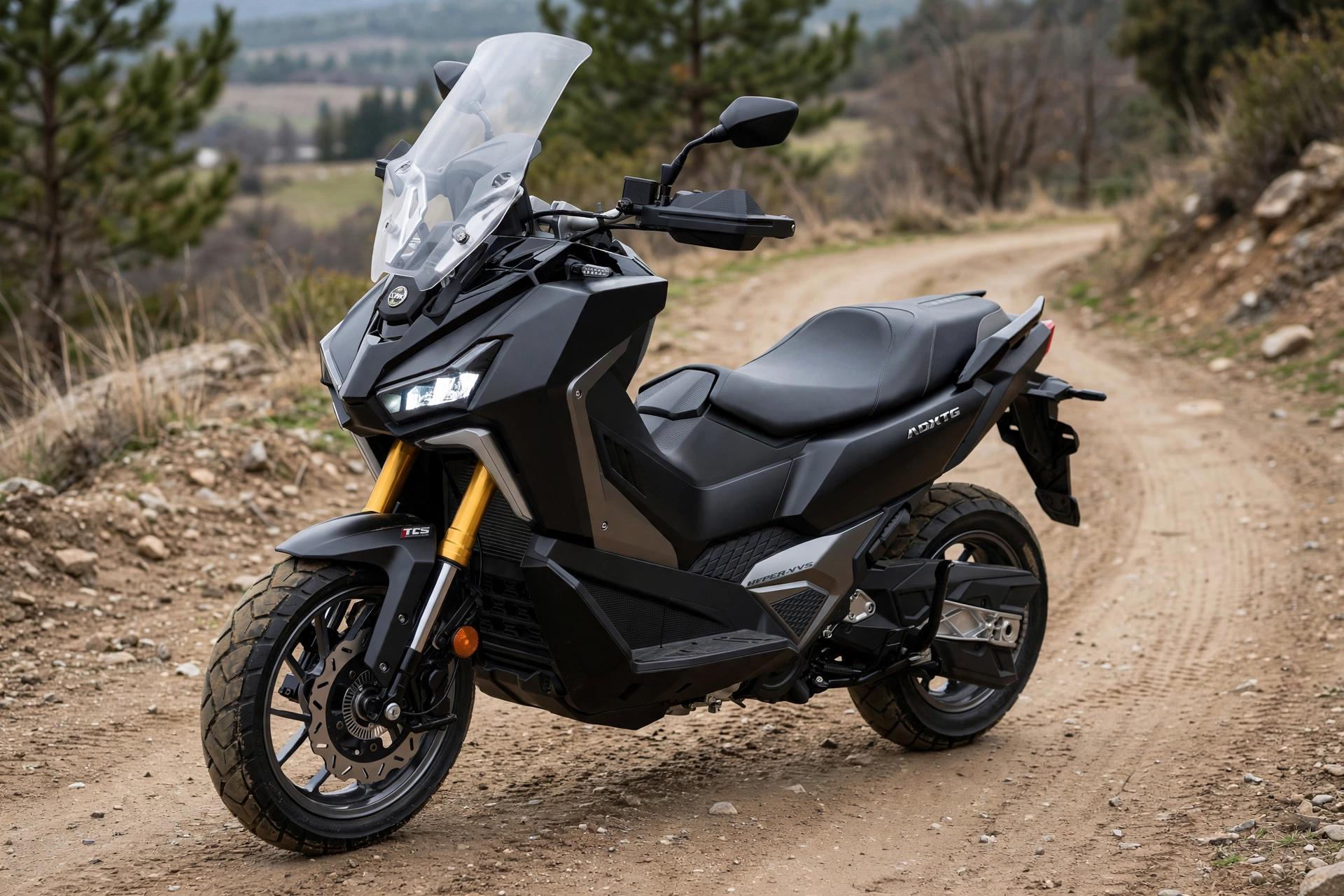 SYM ADXTG 400 en carretera de montaña