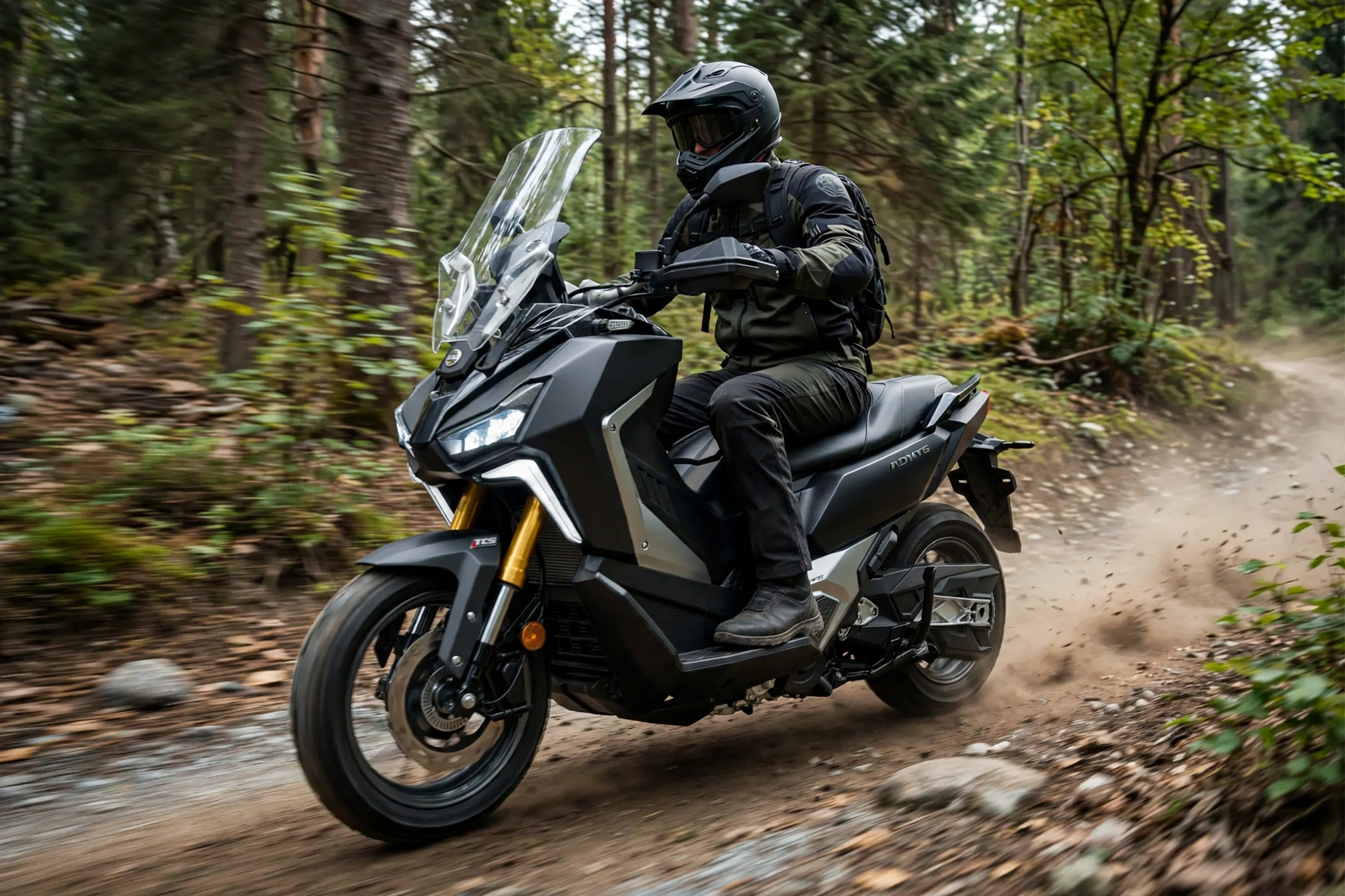 SYM ADXTG 400 en carretera de montaña