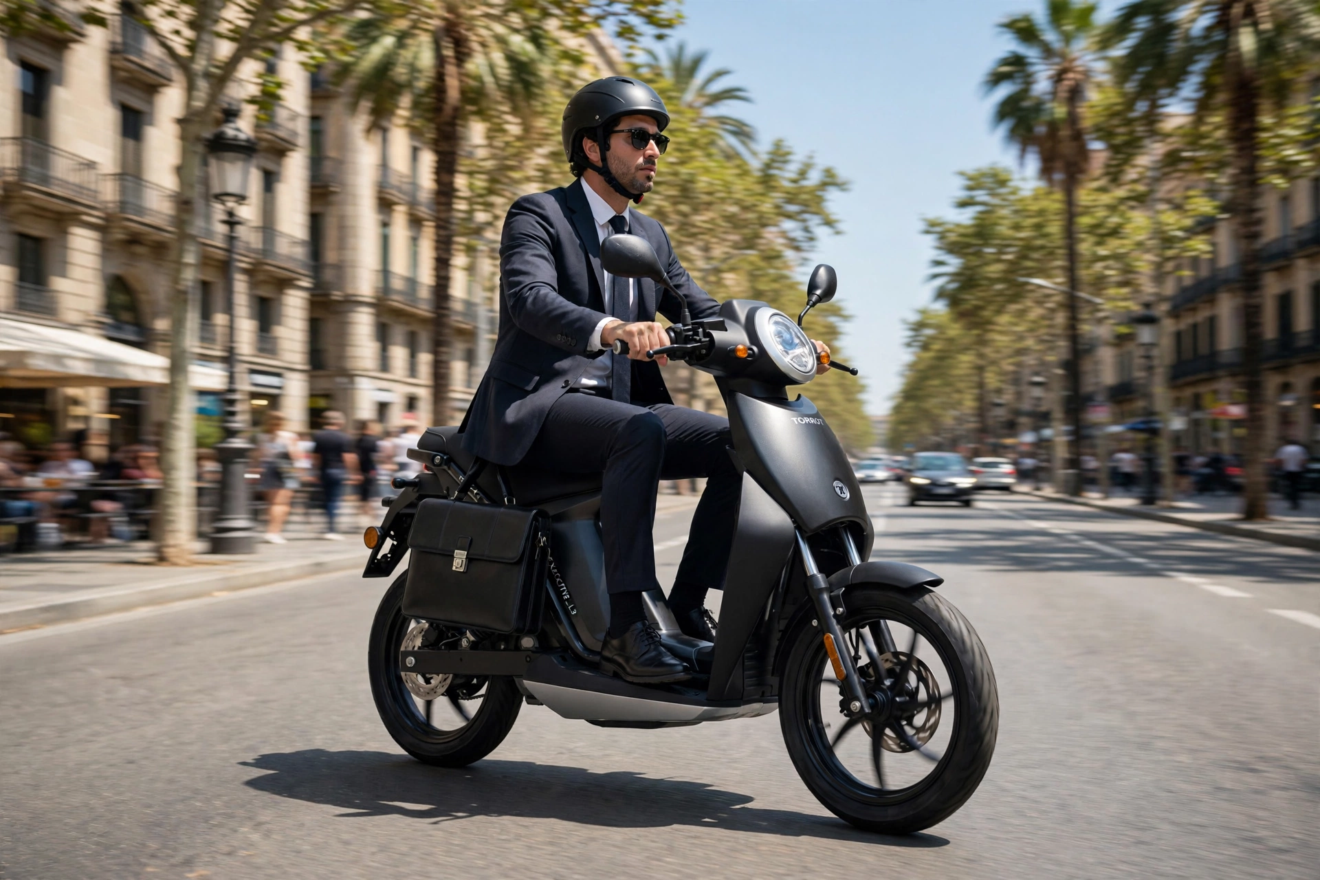 Torrot Muvi Executive L3 2025 en una avenida de Barcelona