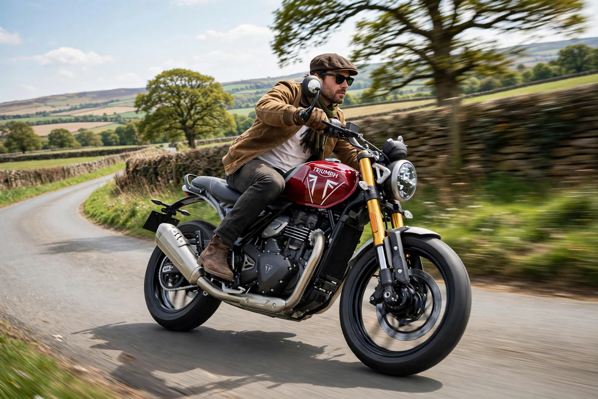Triumph Speed 400 2024 en carretera secundaria