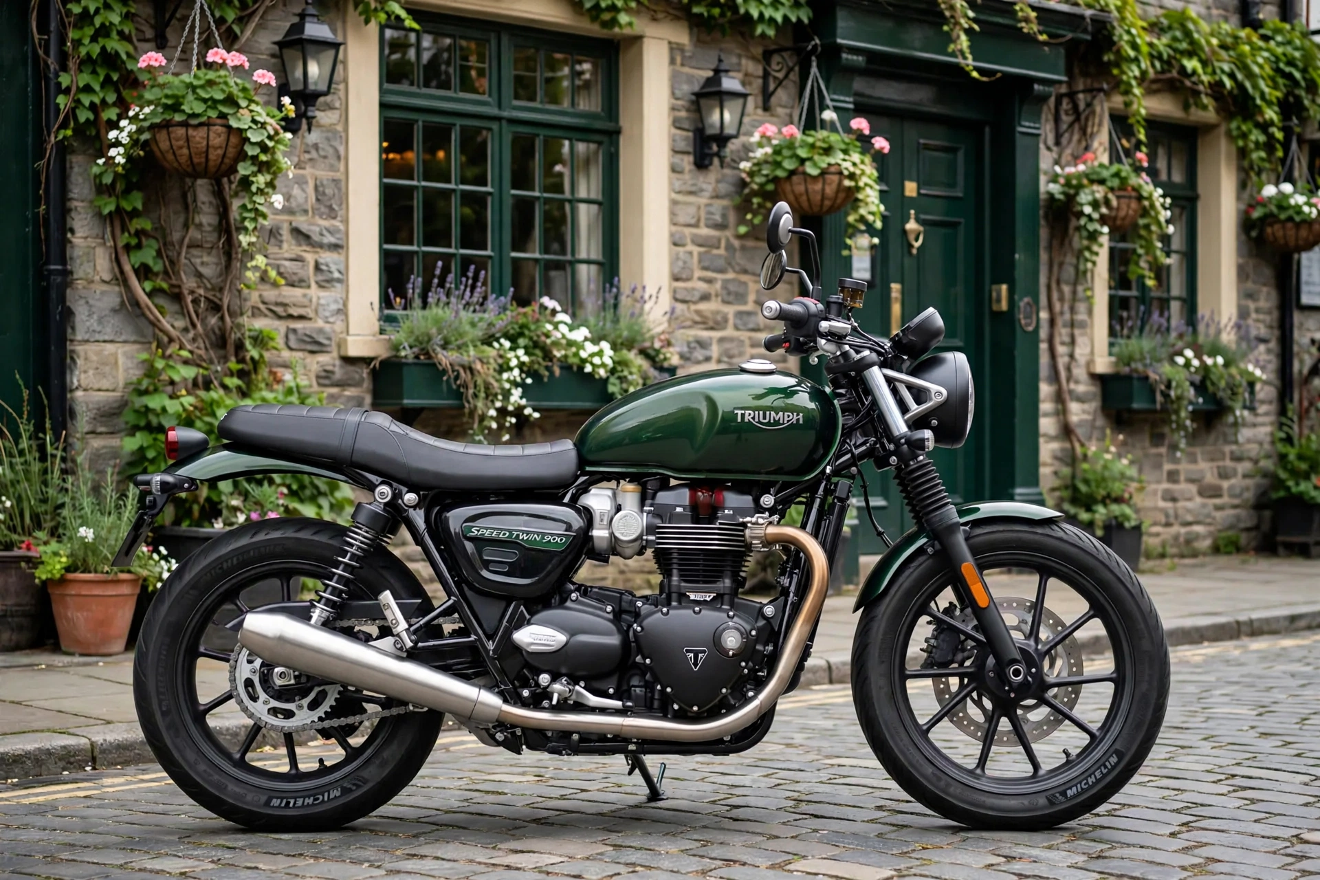 Triumph Speed Twin 900 2024, vista lateral neoclásica