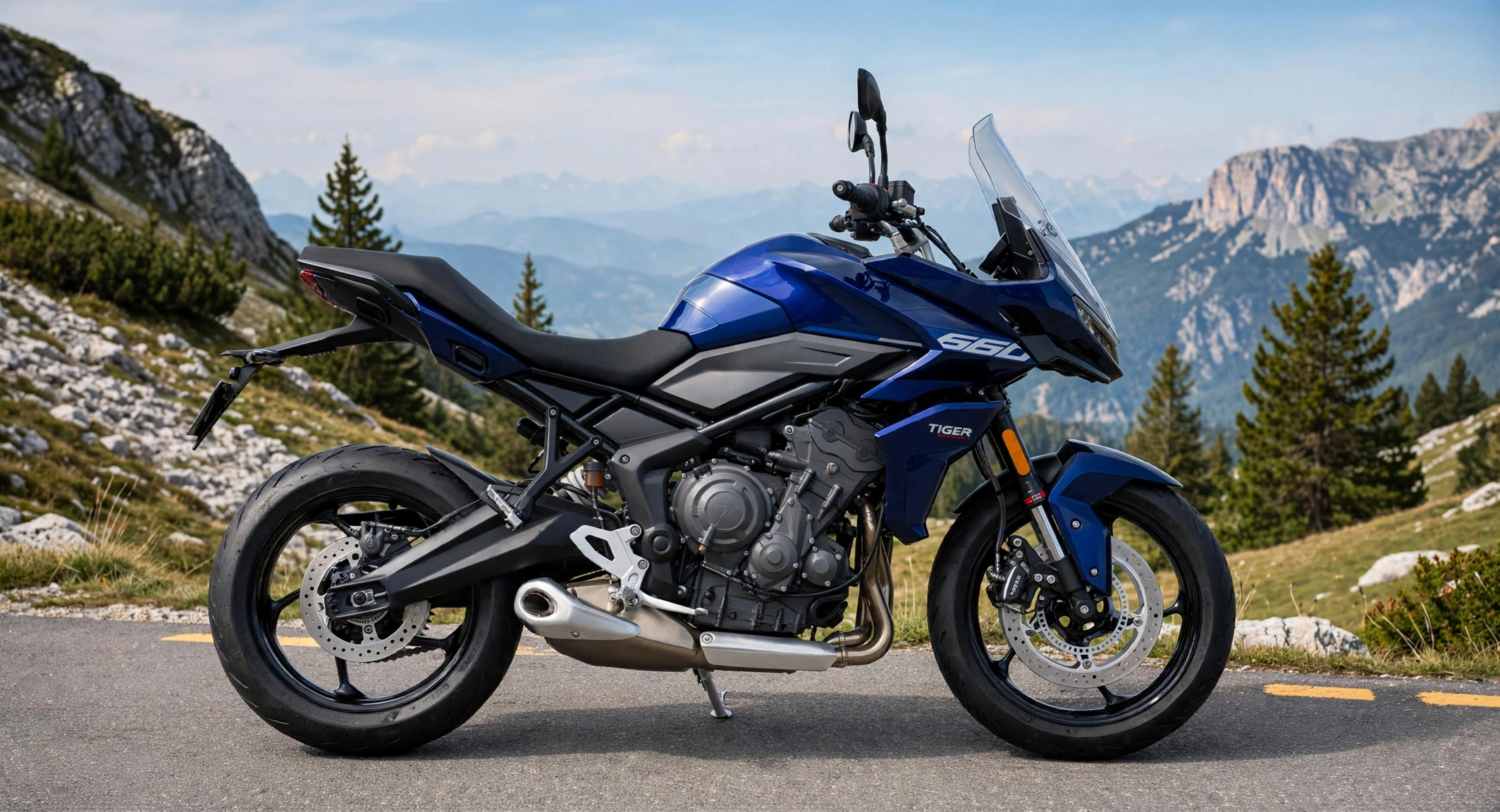 Triumph Tiger Sport 660 2025 azul, vista lateral