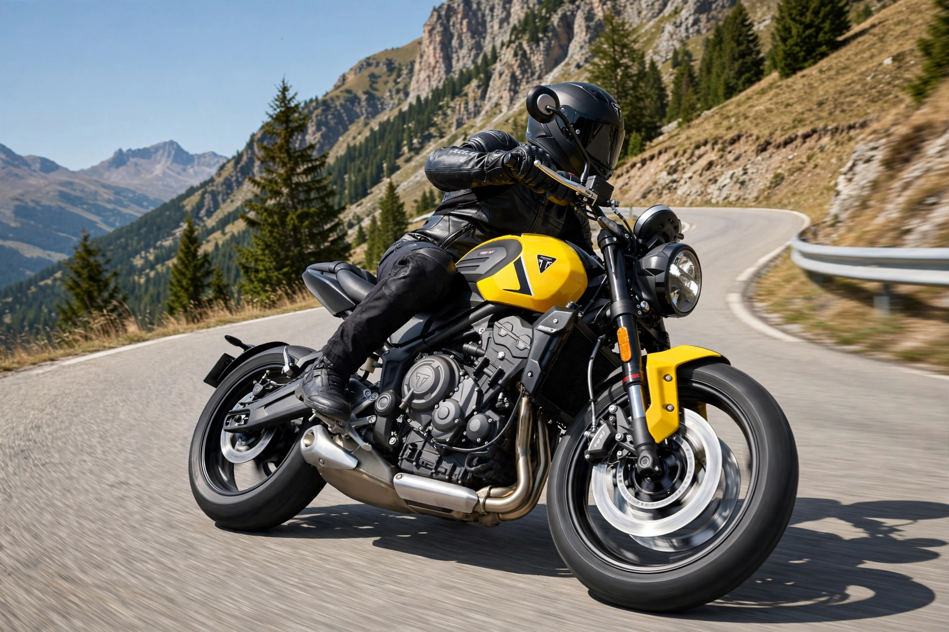 Triumph Trident 660 2025 en curvas de montaña