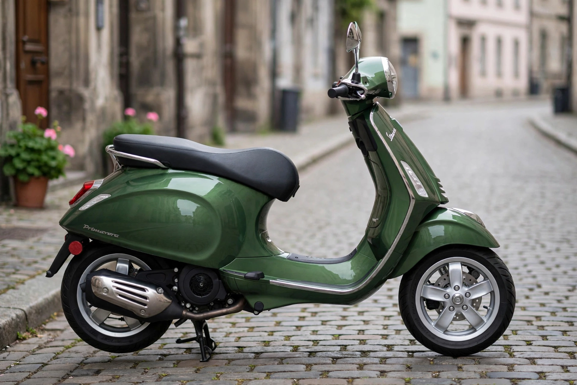 Vespa Primavera RST 125 beige, vista lateral
