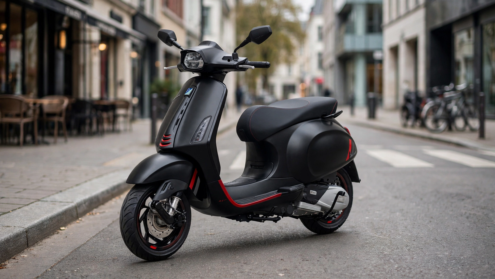 Vespa Sprint RST 125 S gris mate al atardecer