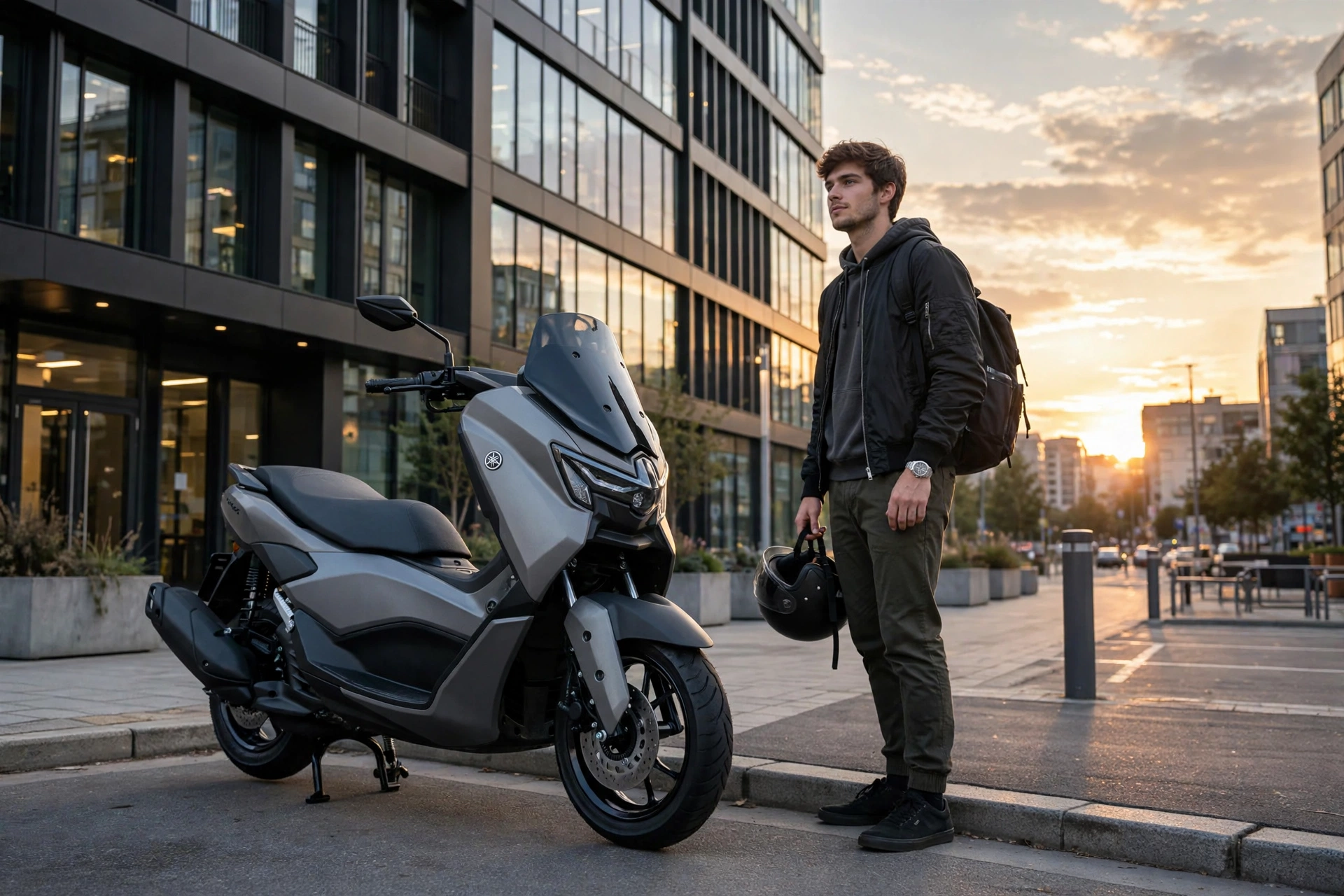 Yamaha NMAX 125 2025 en semáforo urbano