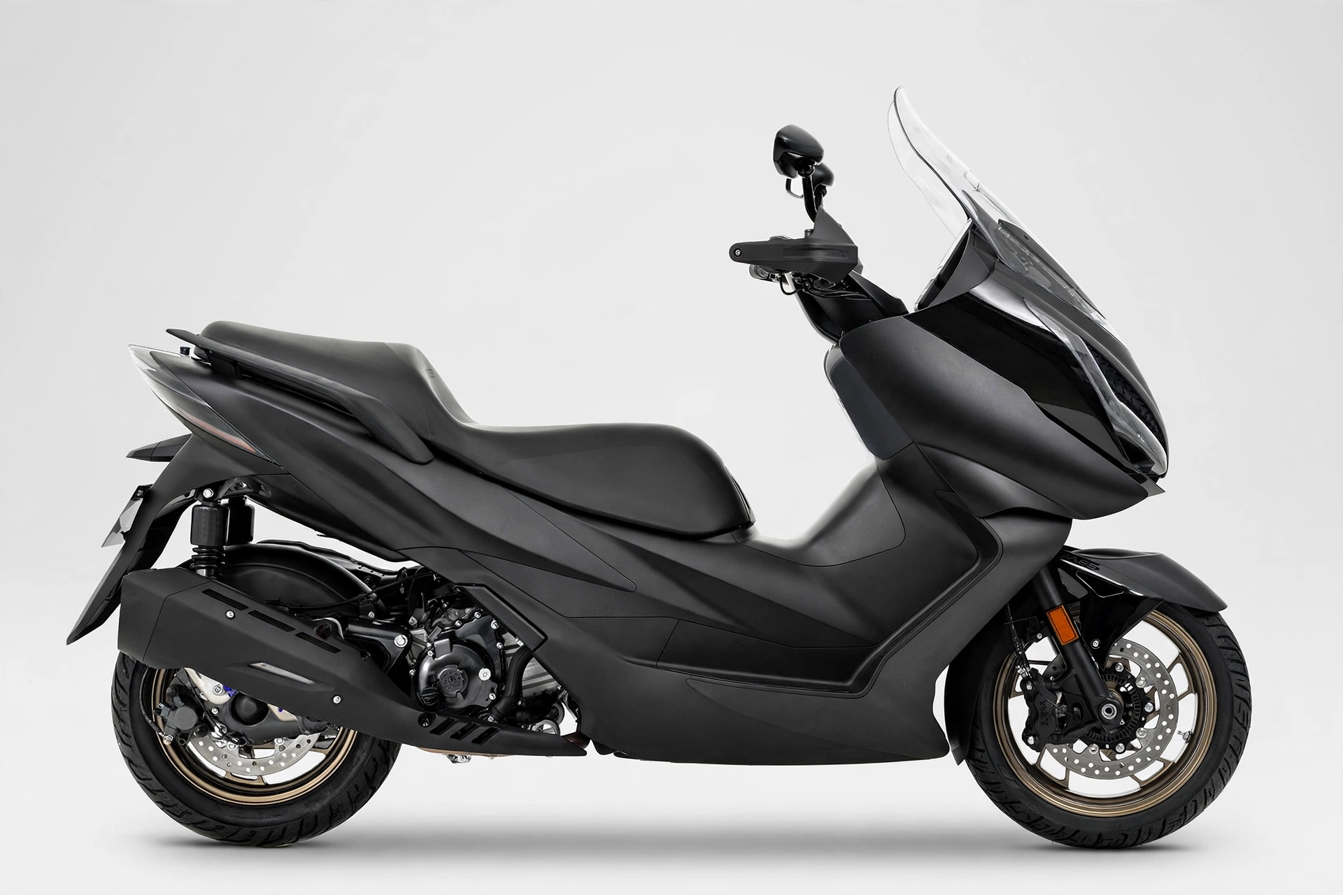 Zontes 350E 2024, vista lateral del scooter GT