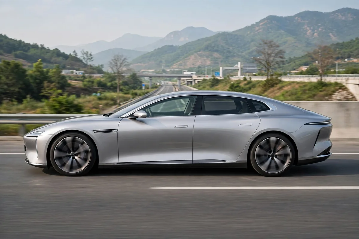 NIO ET9, berlina insignia eléctrica, vista lateral