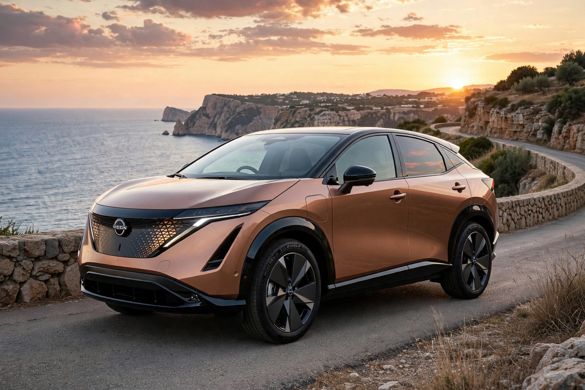 Nissan Ariya eléctrico, tres cuartos delantero