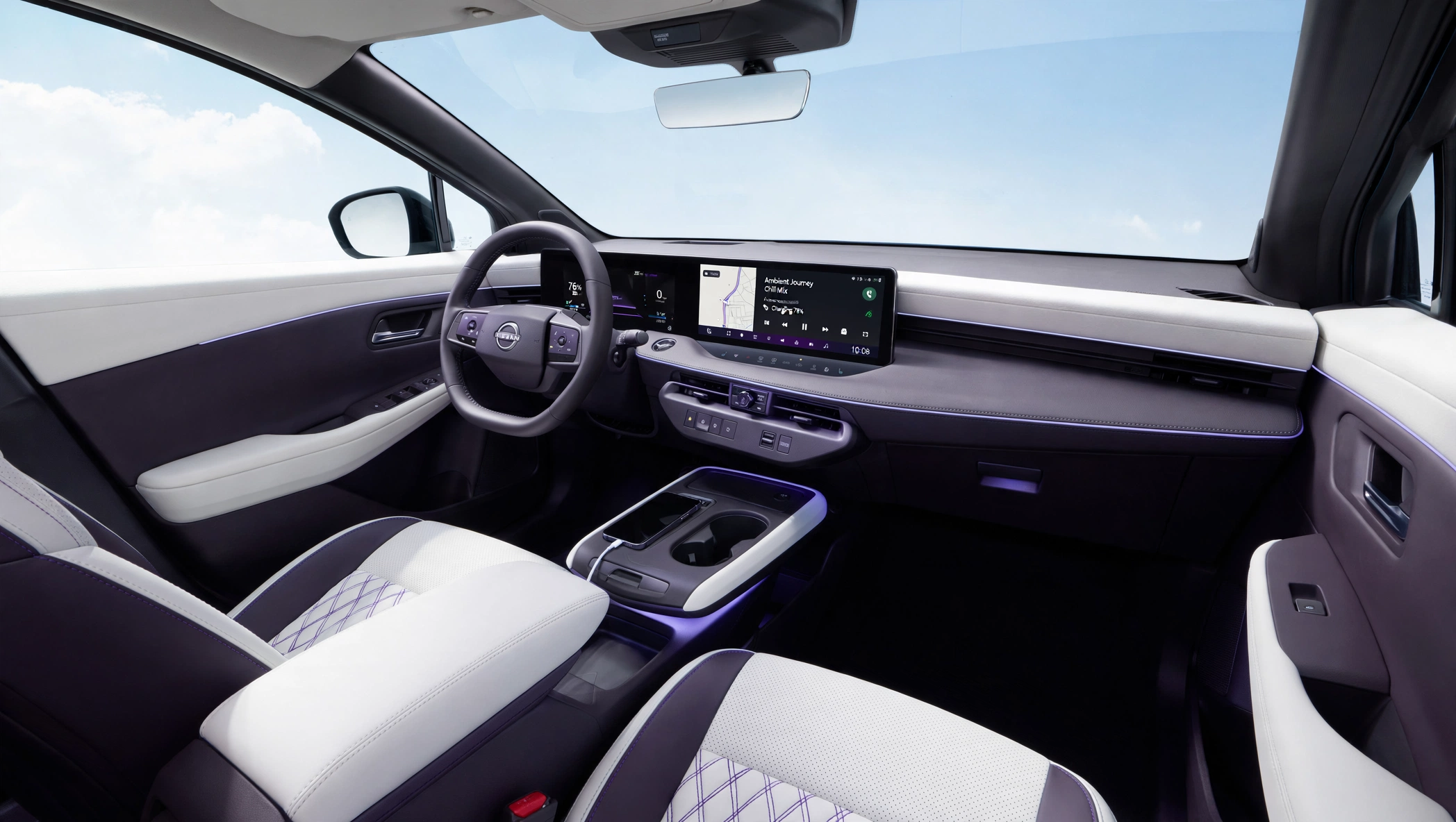 Interior oficial del Nissan Leaf 2026