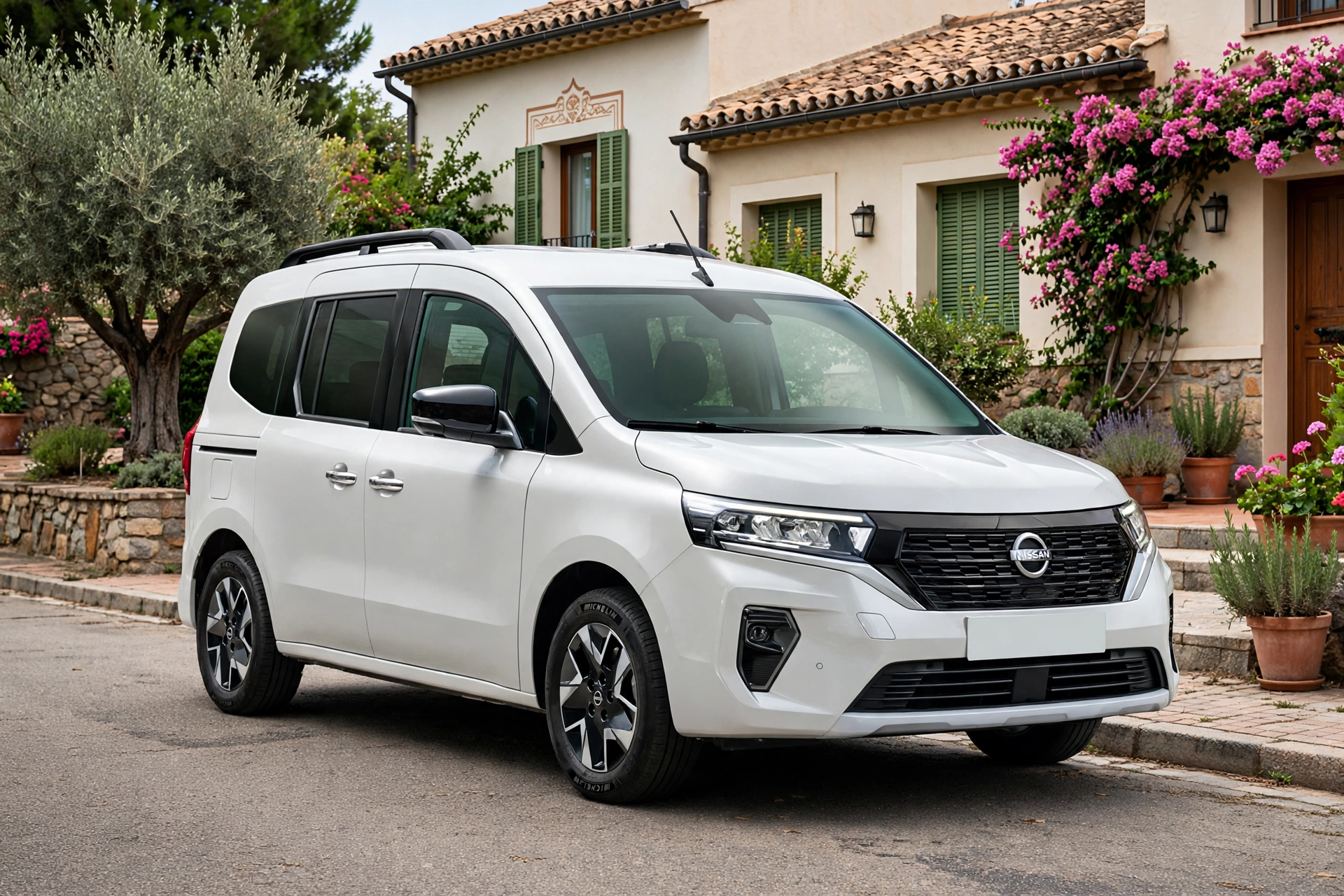 Nissan Townstar Combi 1.3G blanca, tres cuartos delantero