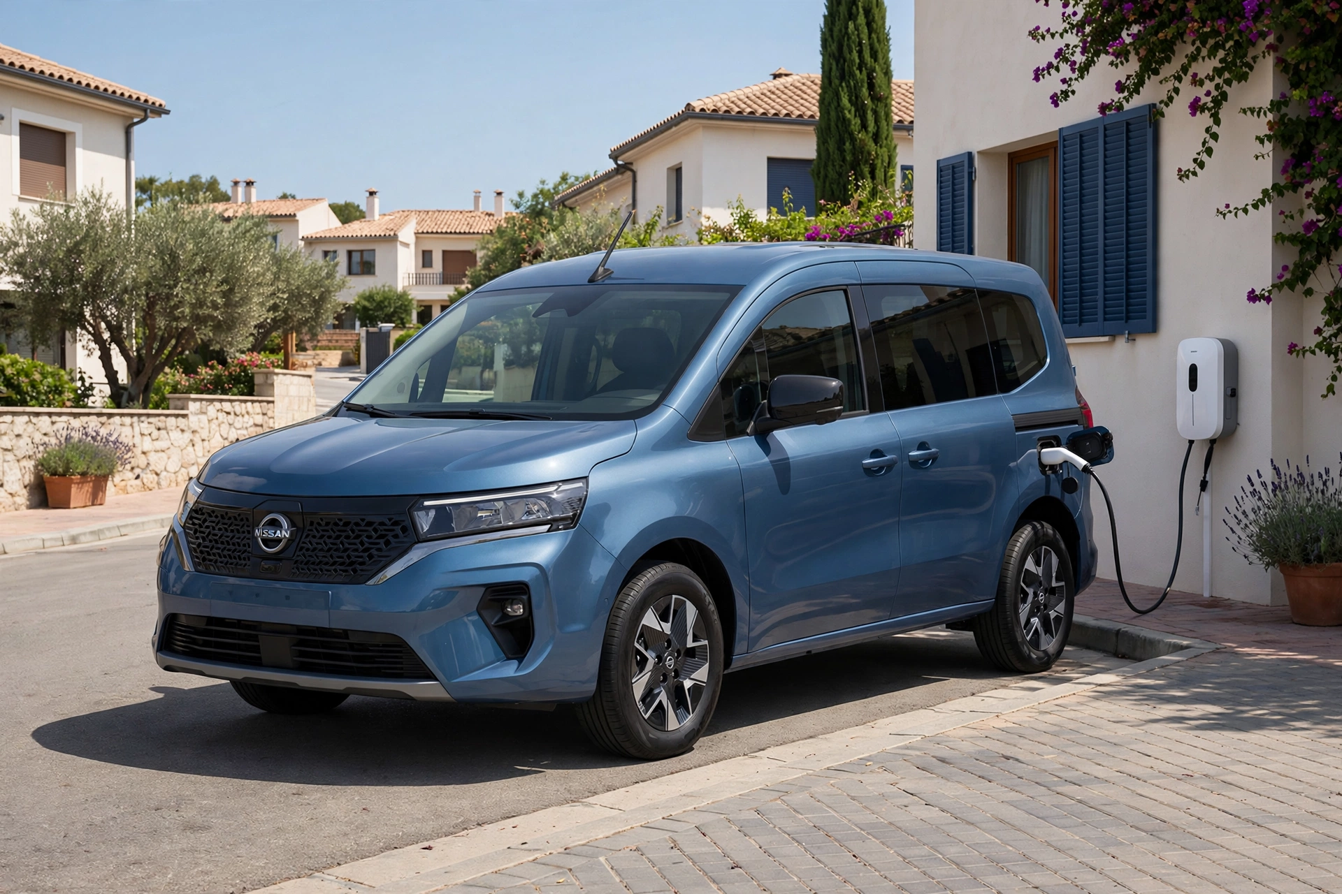 Nissan Townstar EV cargando en punto de carga urbano
