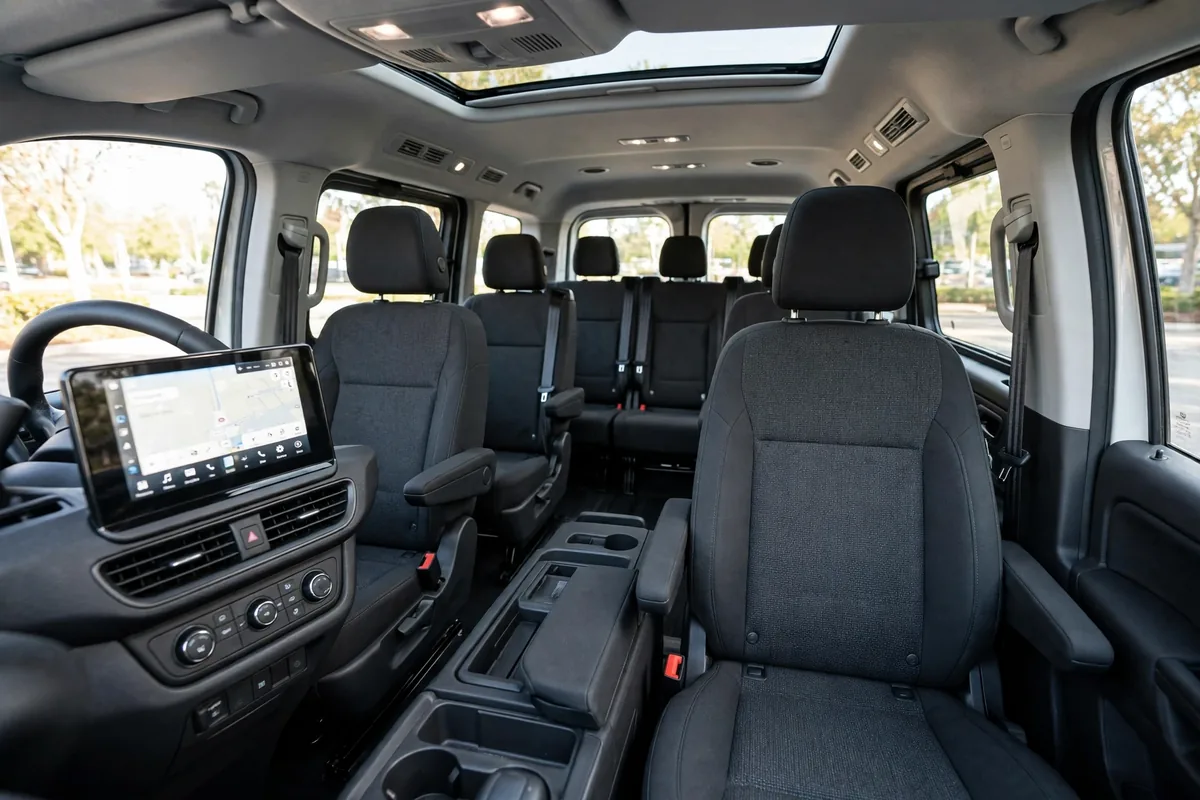 Interior oficial del Nissan Townstar Evalia EV