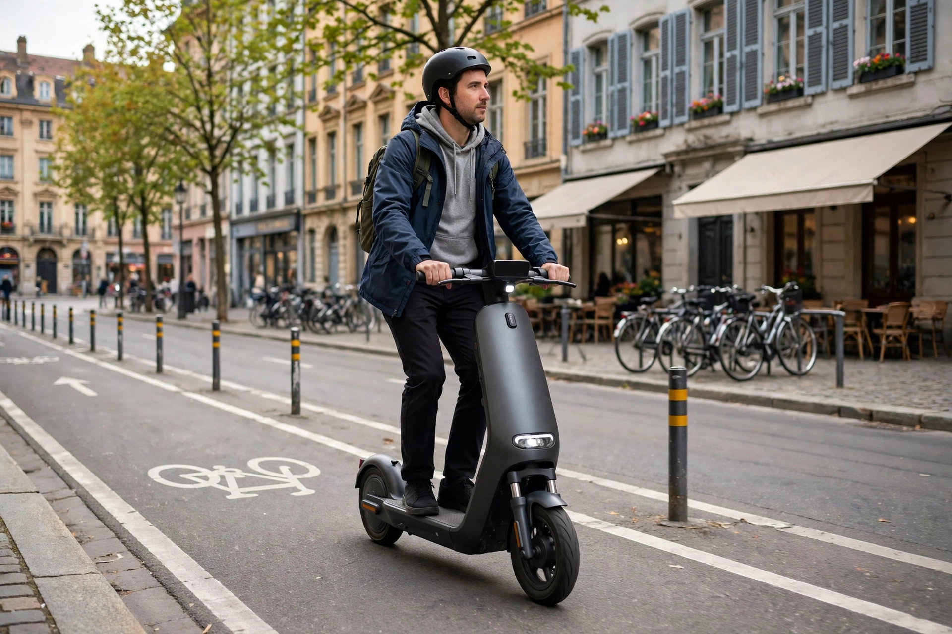 Aovopro ES60 en un carril bici urbano