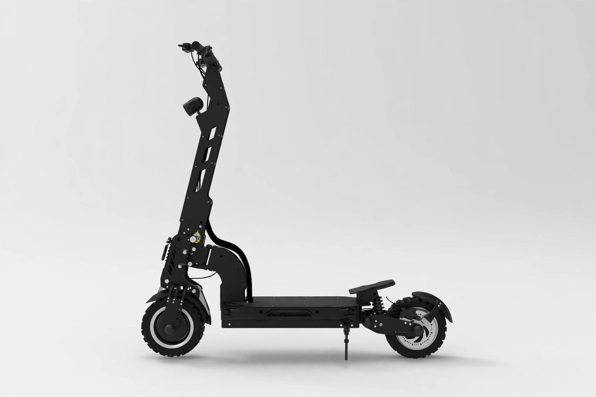 Currus Panther NF11 negro, vista lateral completa del hiperpatinete