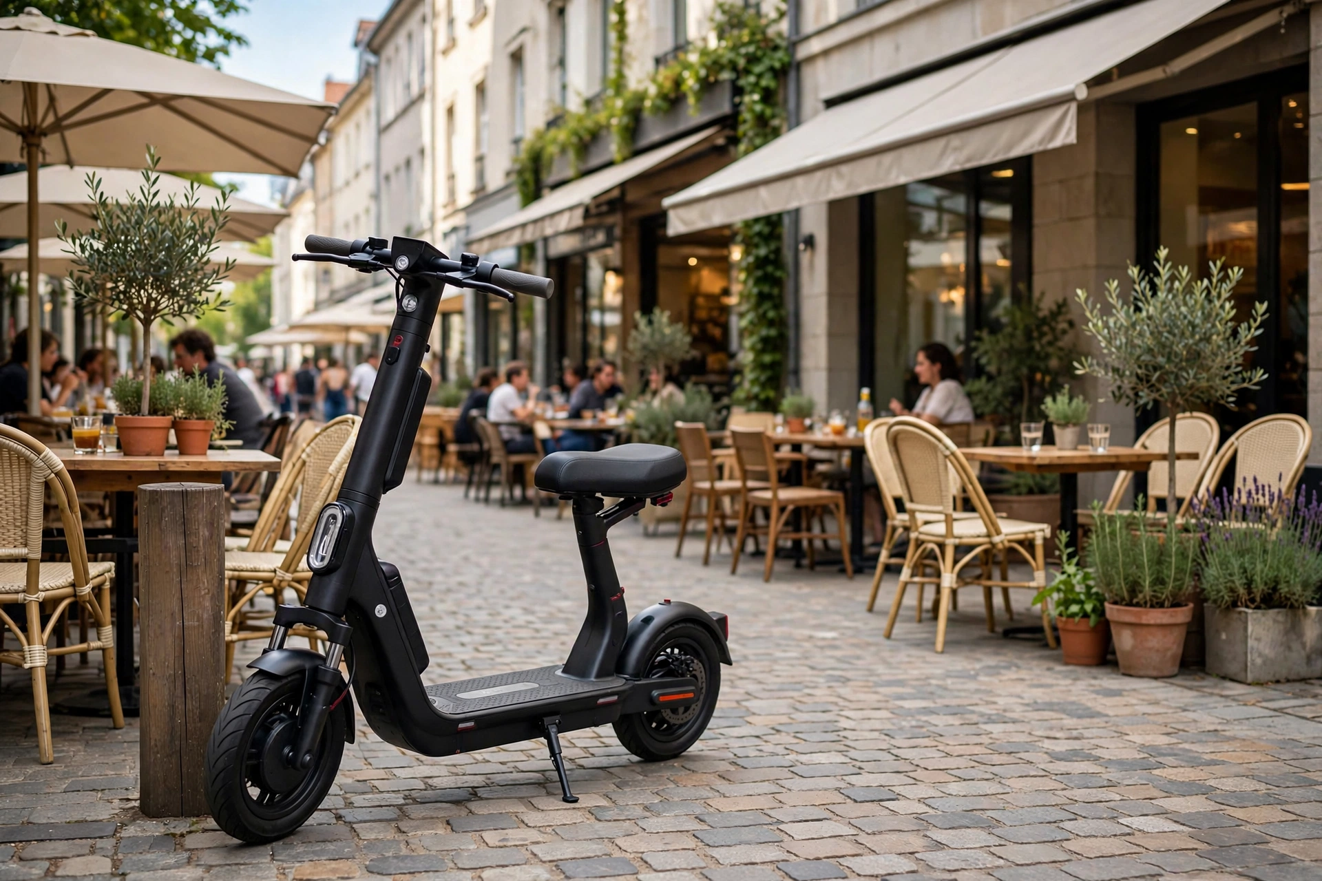 Gotrax G3 Plus en una zona peatonal