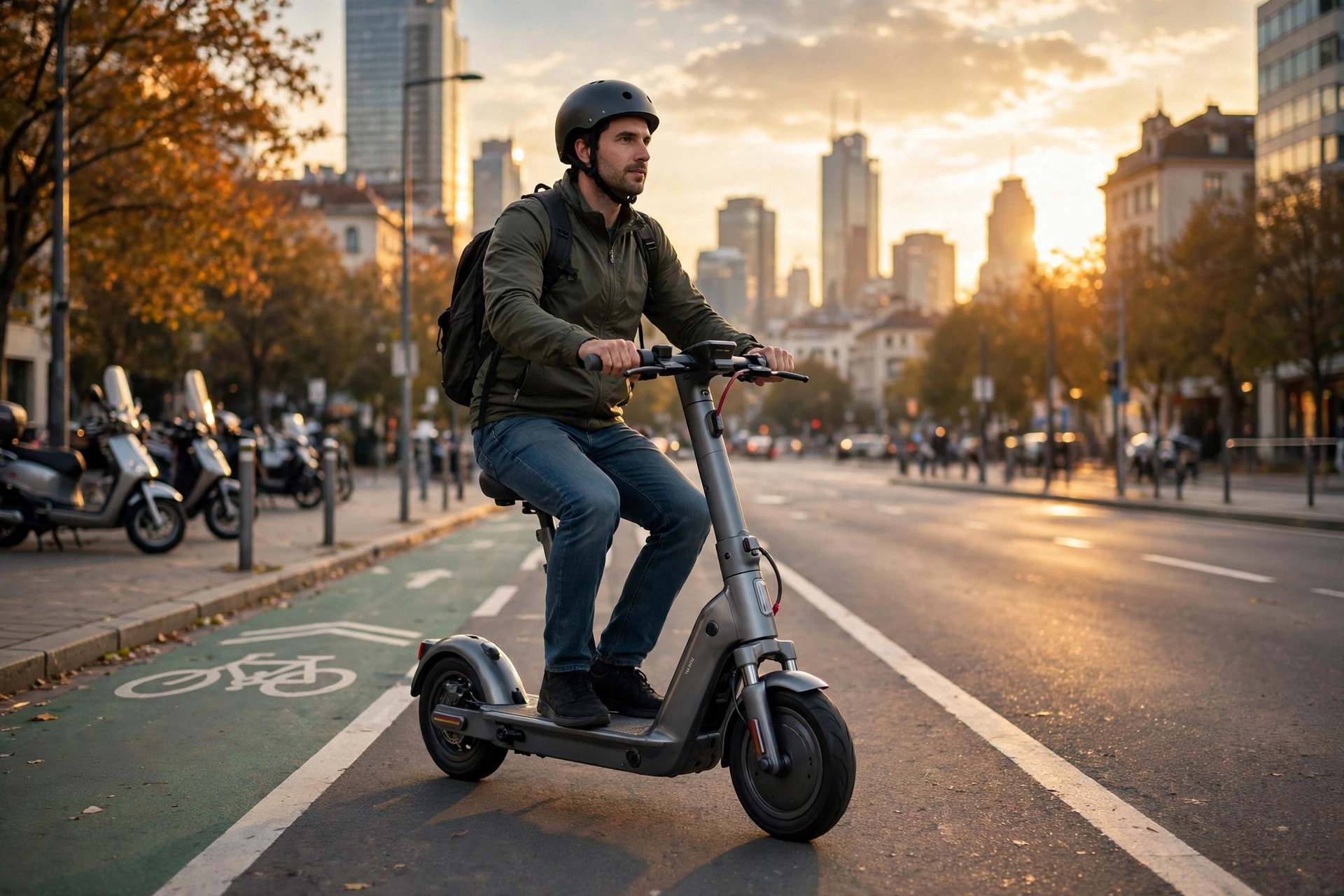Gotrax G6 circulando por un carril bici urbano