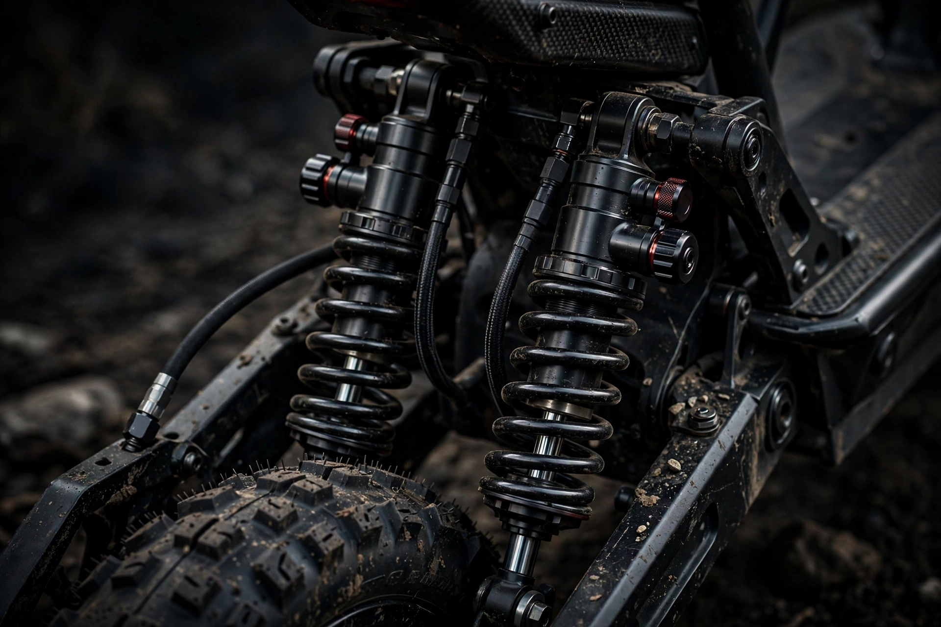 Detalle de la doble suspensión del Gotrax GX1