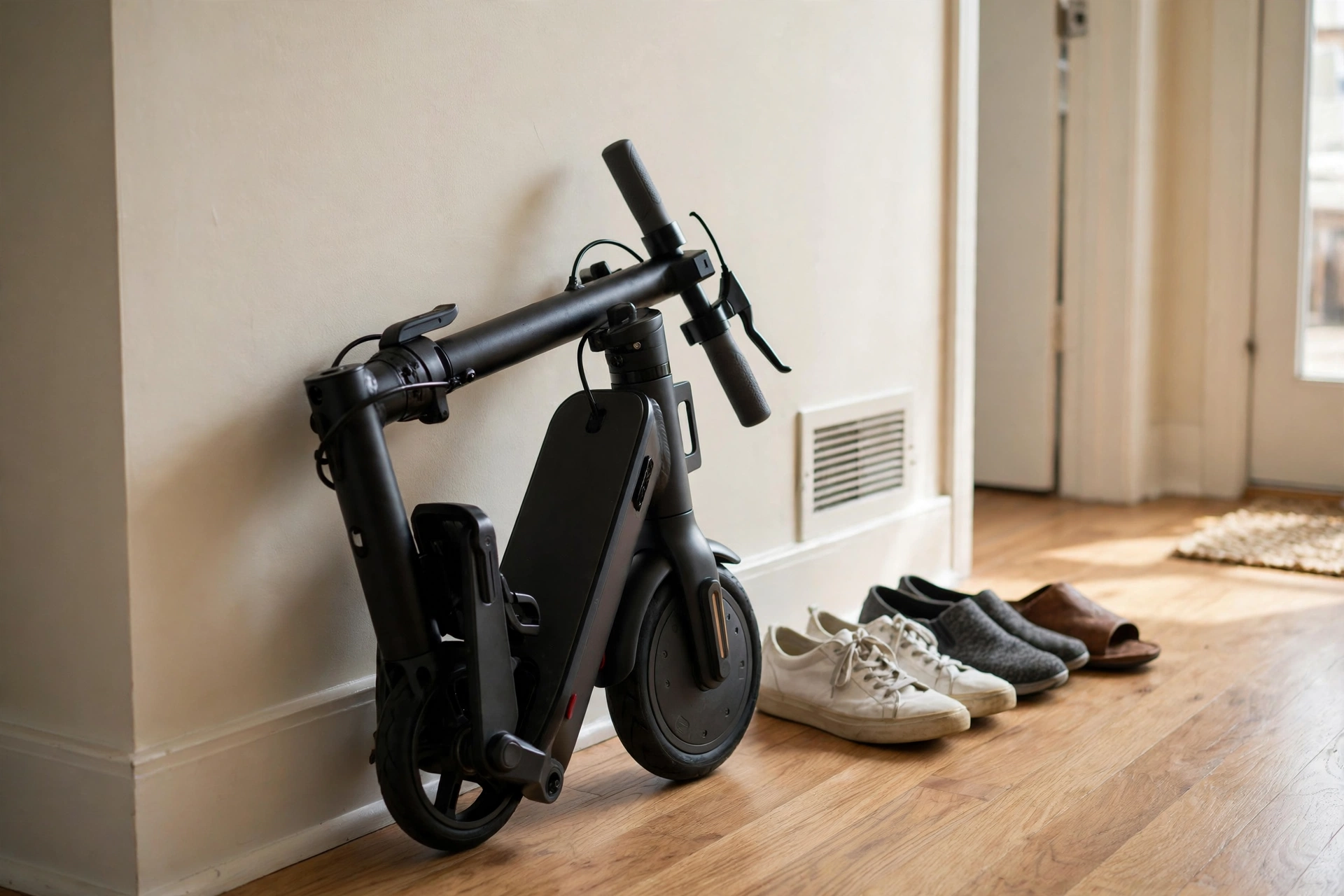 Gotrax GXL V2 plegado en un portal