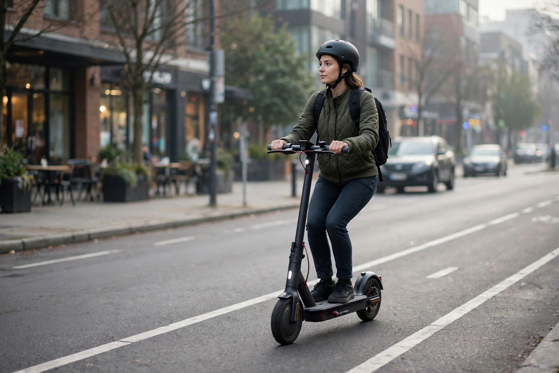 iSinwheel S10Pro circulando por carril bici