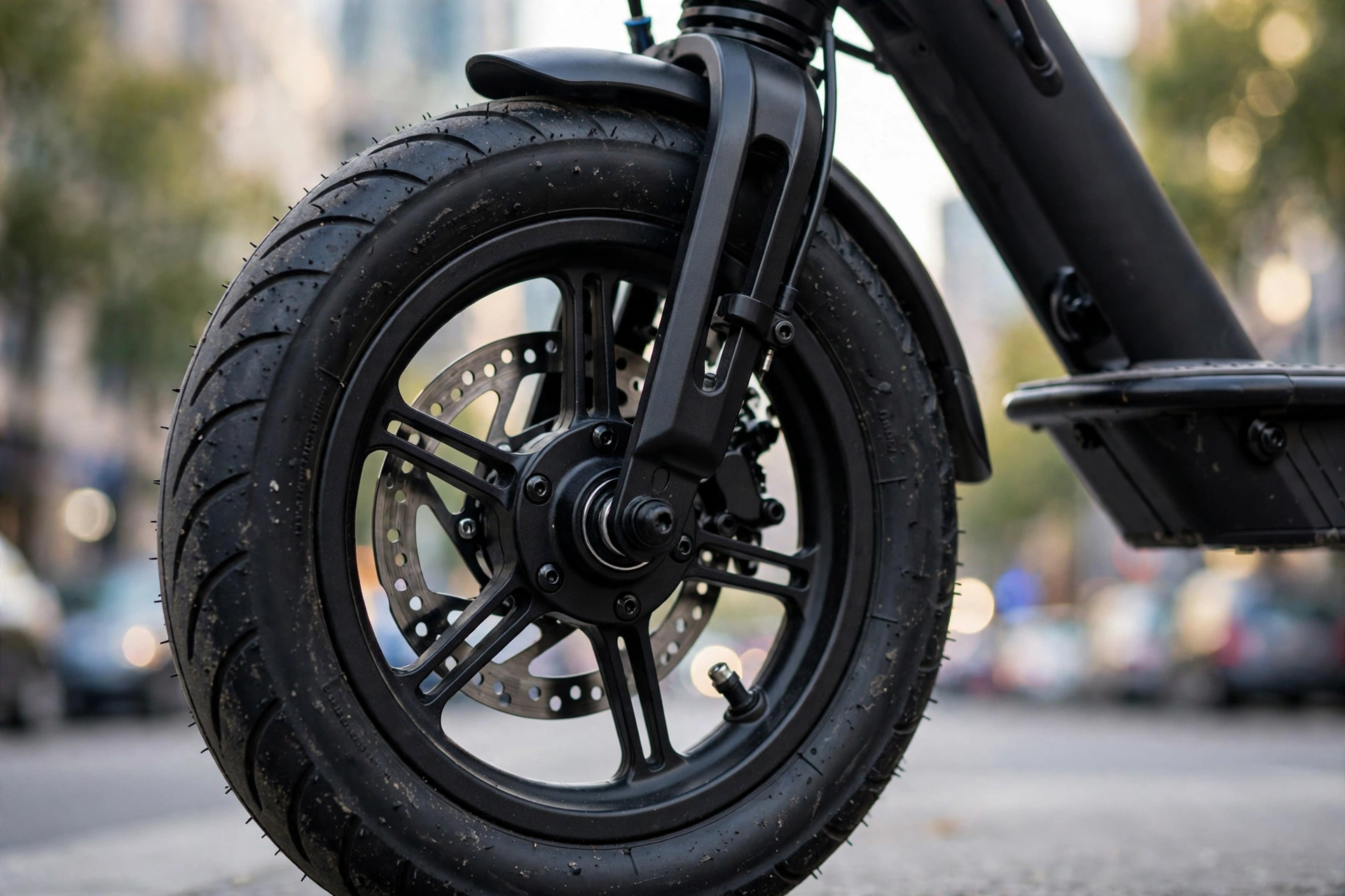 Detalle de la rueda de 8,5 pulgadas del iSinwheel S9Pro