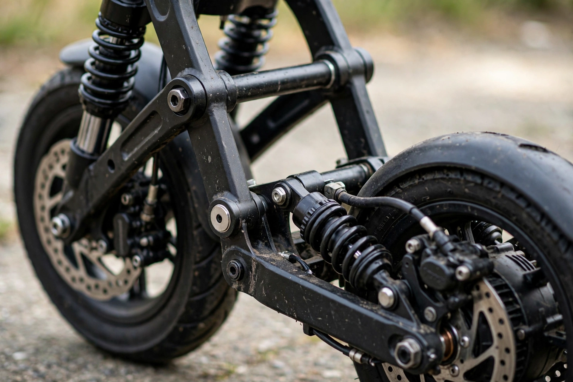 Detalle de los frenos hidráulicos del Smartgyro Raptor Dual Evo