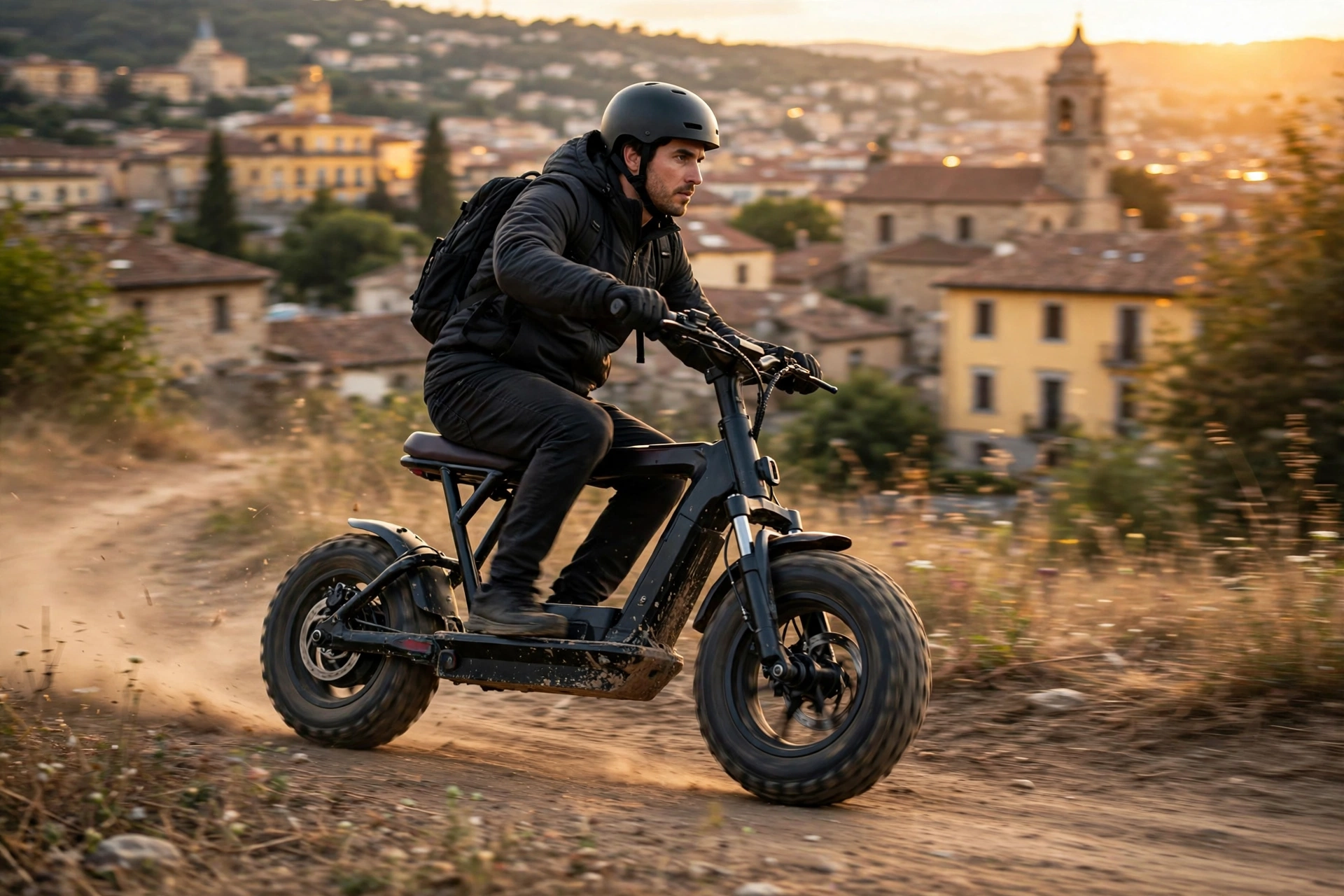 Urban Glide E-Cross Pro 2 circulando por un camino urbano