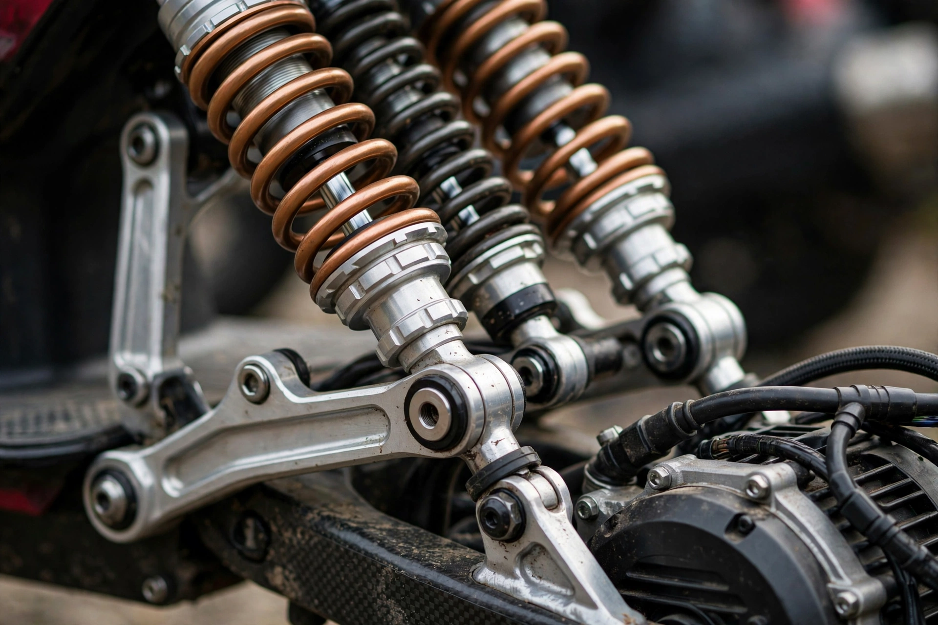 Detalle de las seis suspensiones del Urban Glide E-Cross Pro Boost 2