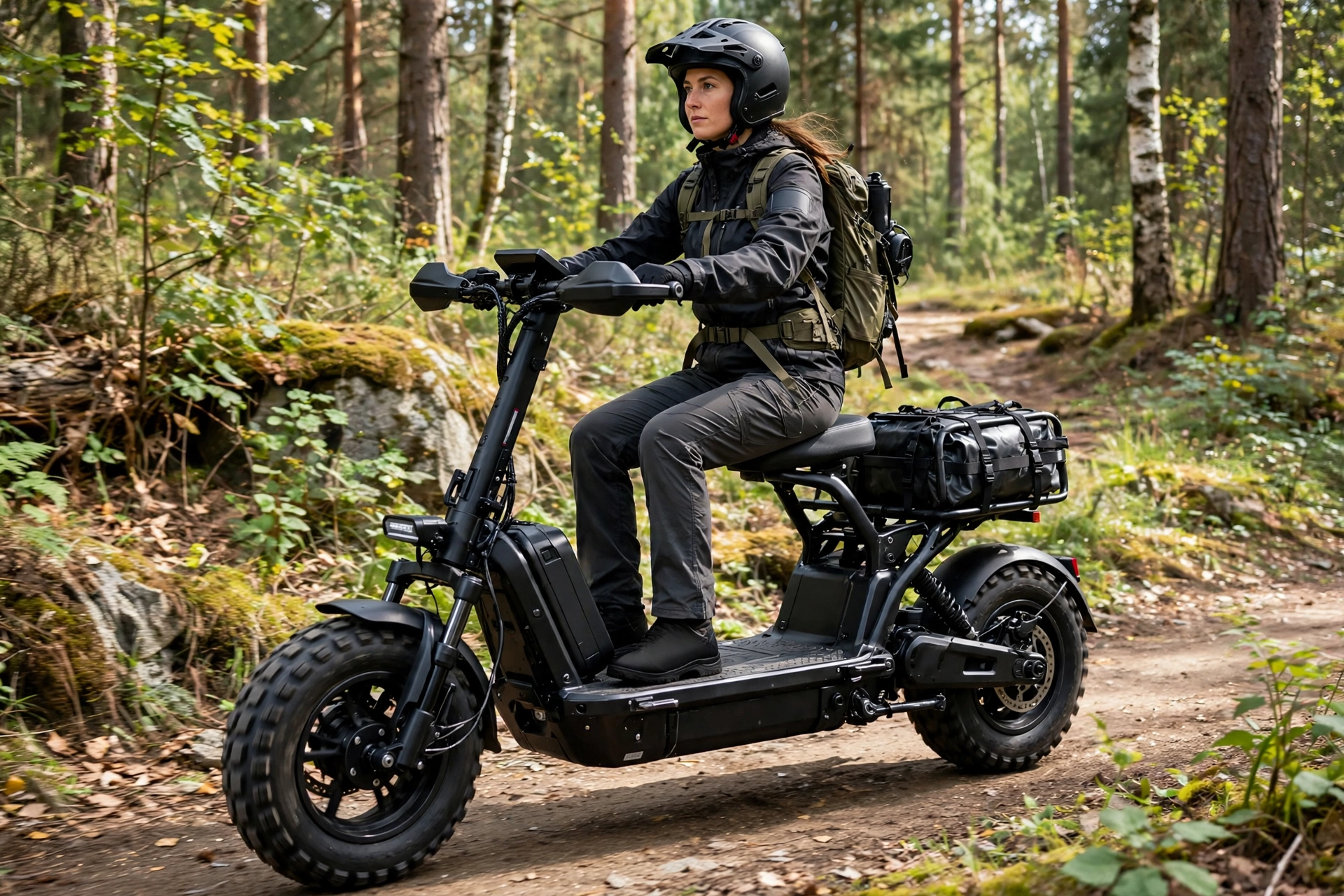 Urban Glide EON X en una pista forestal