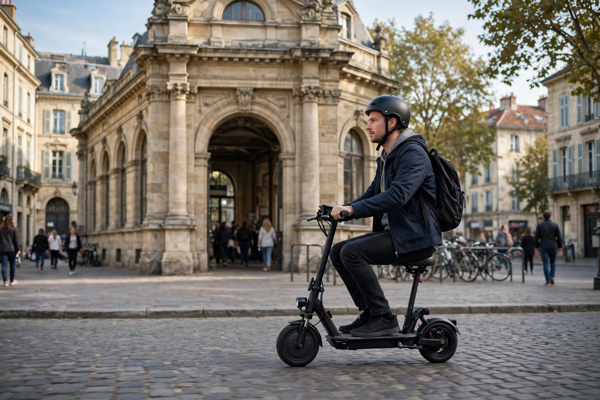 Urban Glide Ride 100XS plegado junto a una puerta