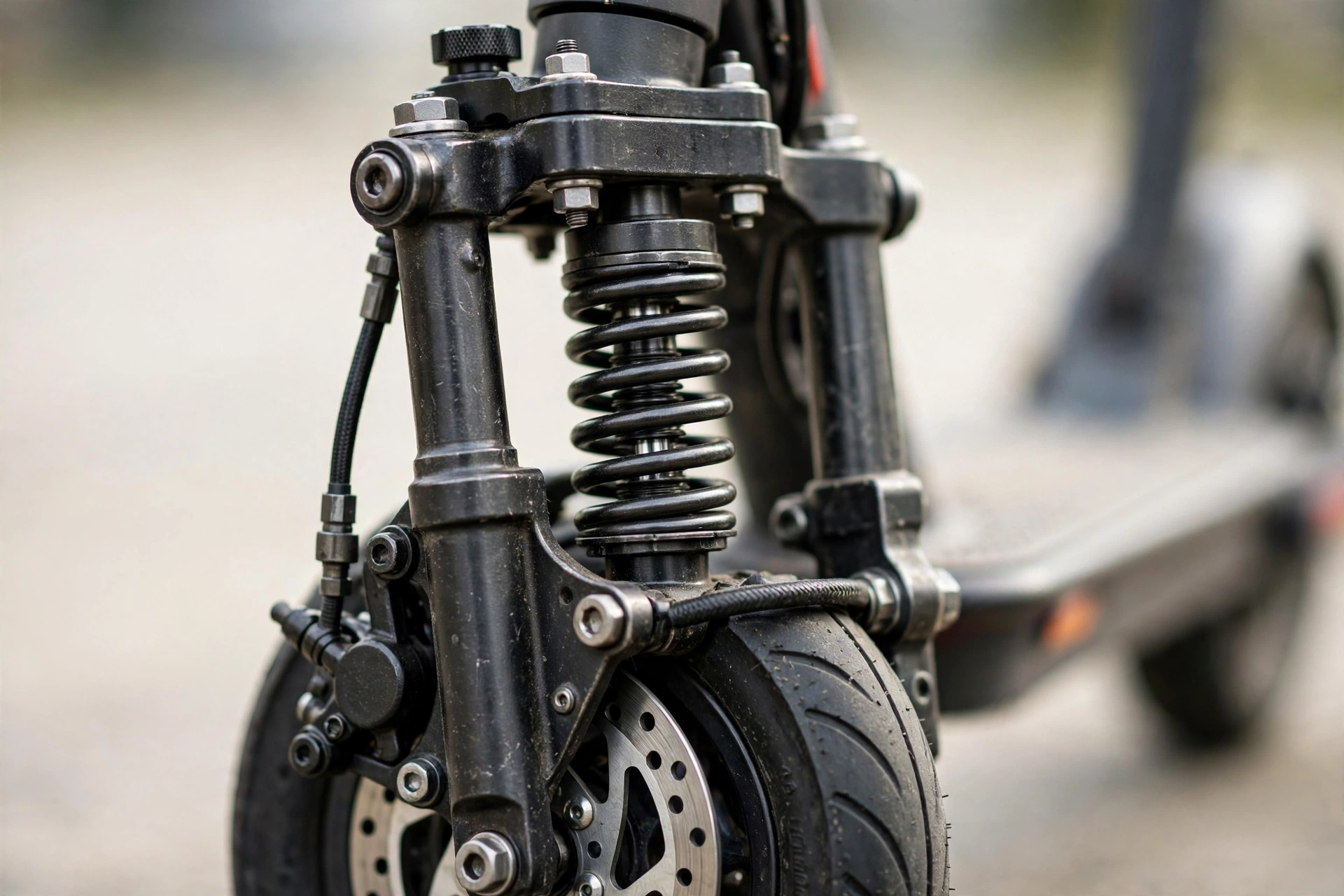 Detalle de la suspensión delantera del Urban Glide Ride 85 Evo