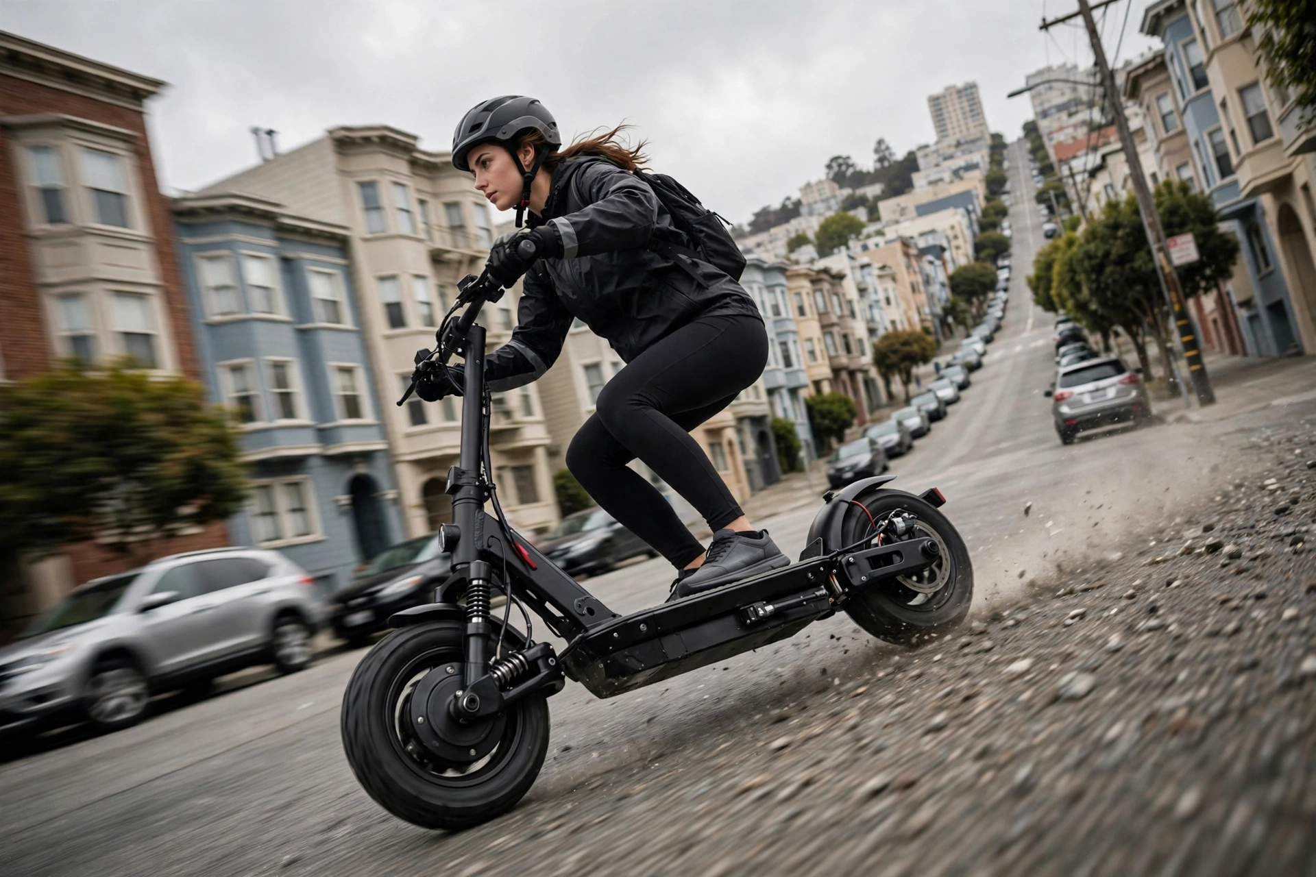 Zwheel ZWolf Duo subiendo una cuesta urbana