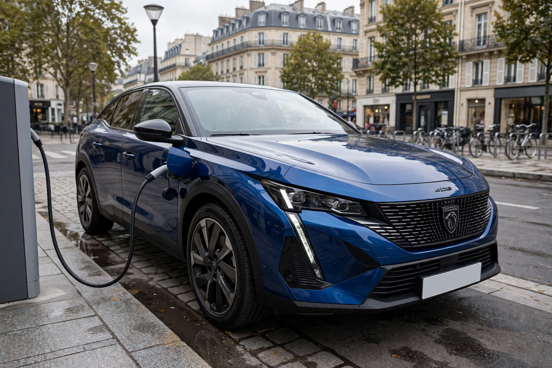 Peugeot 408 Plug-In Hybrid 240, tres cuartos delantero