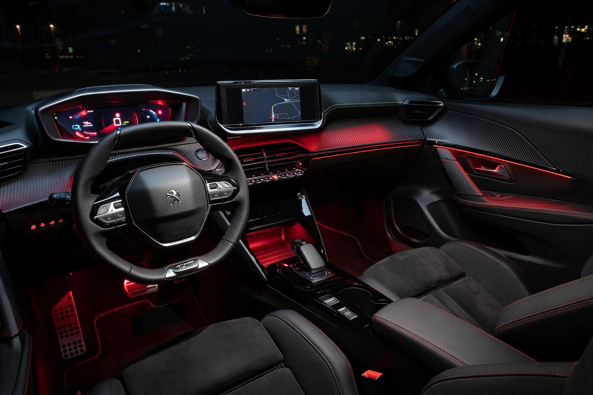 Interior oficial del Peugeot E-208 GTi