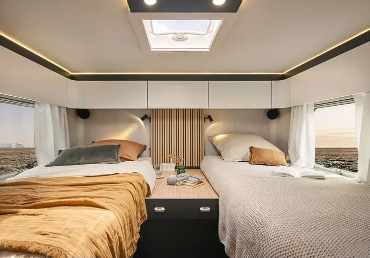 Dormitorio de camas gemelas del Pilote G740FGJ ÉVIDENCE (foto oficial)