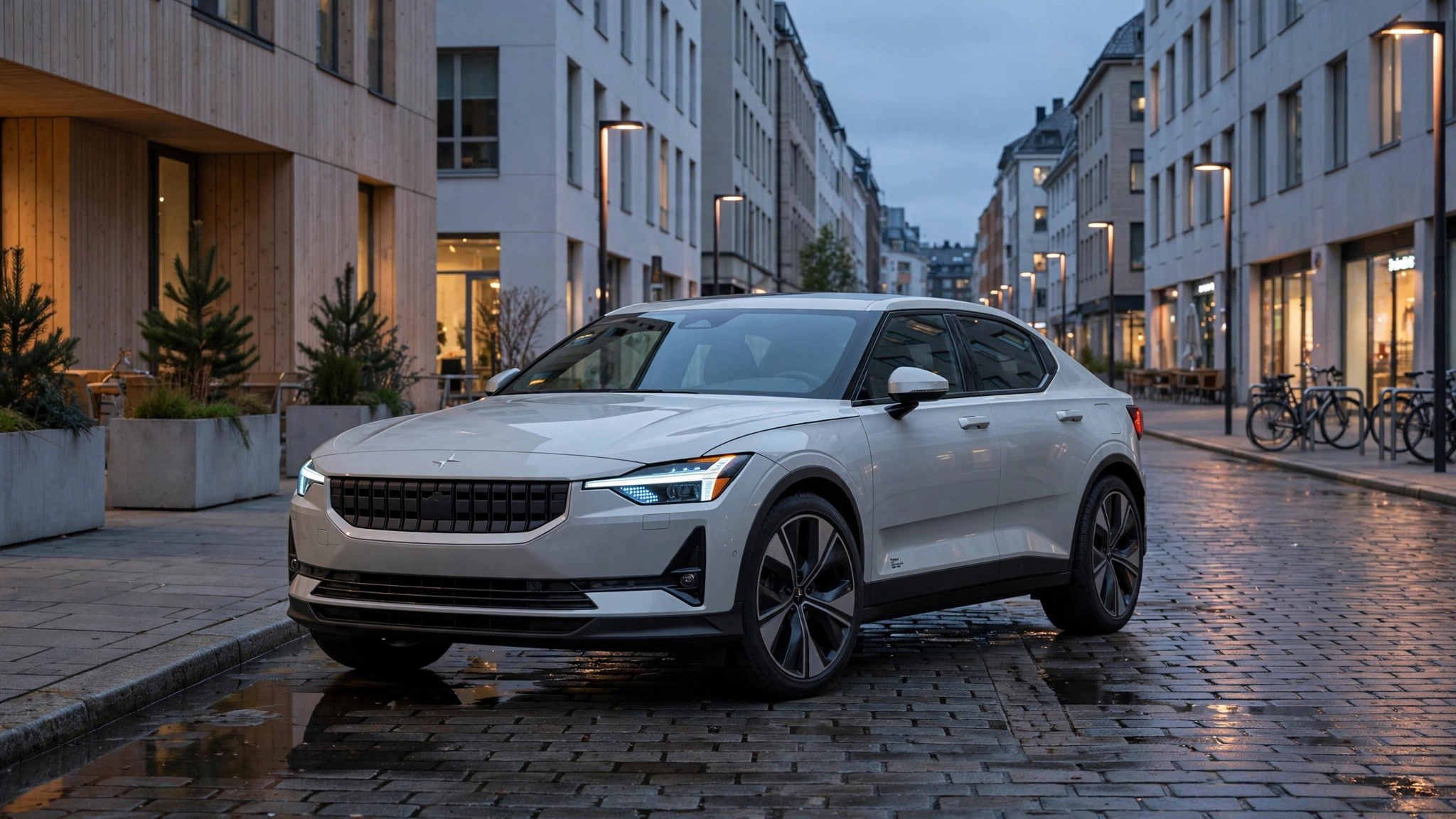 Polestar 2 berlina eléctrica en carretera