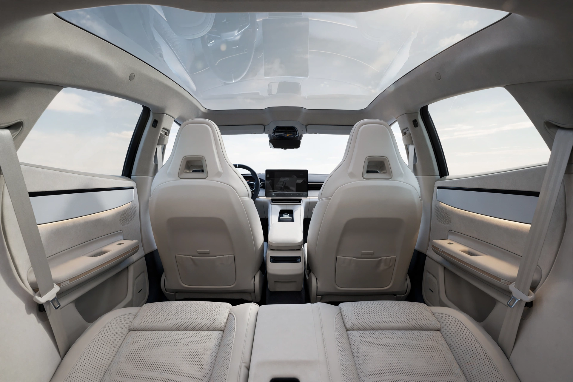 Interior del Polestar 4 SUV, iluminación ambiental