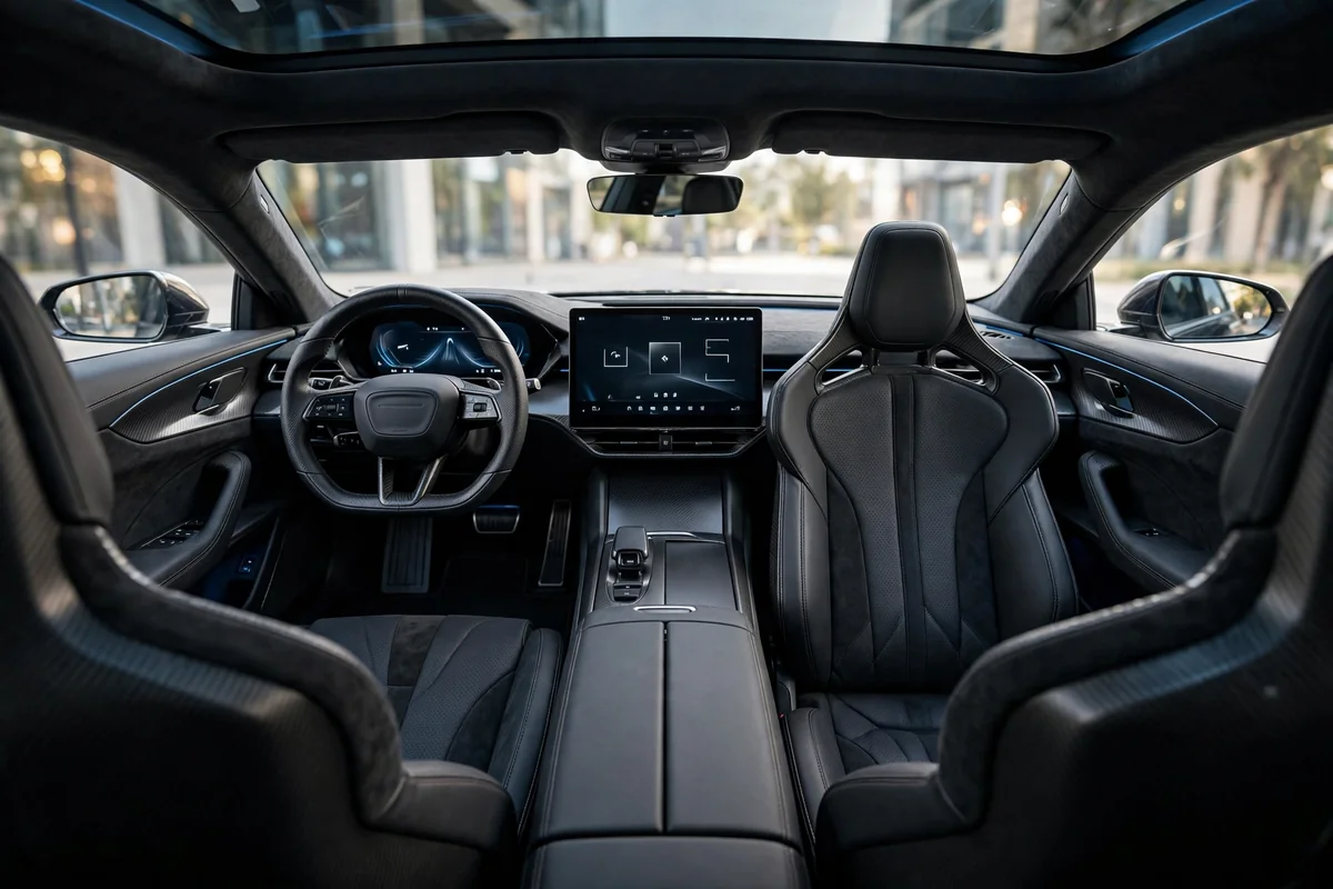 Interior del Polestar 5 Performance con asientos Recaro
