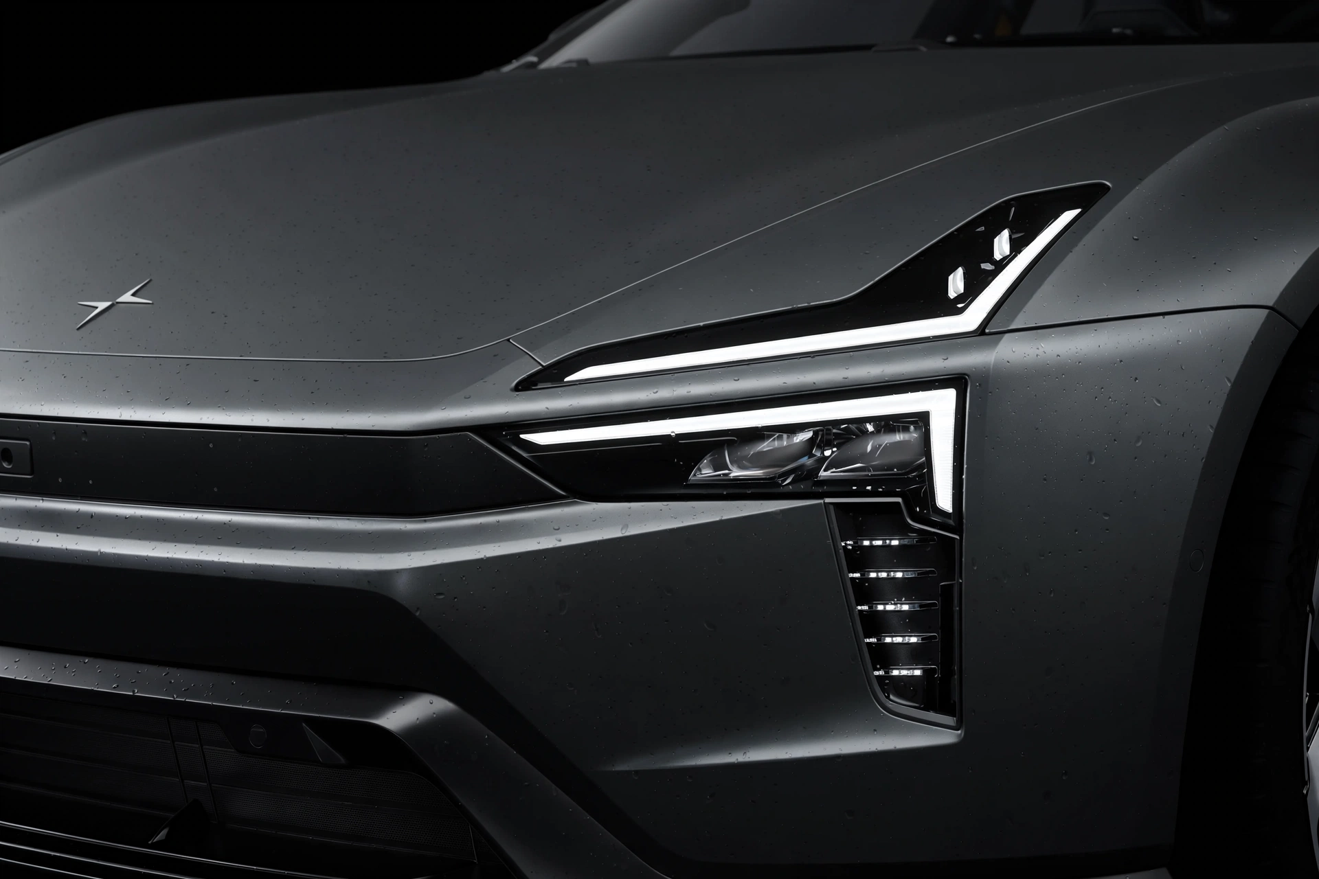 Polestar 5, vista lateral, silueta de gran turismo