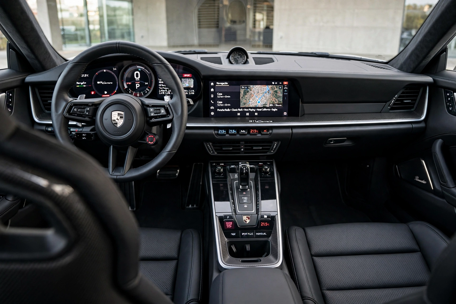 Interior oficial del Porsche 911 Carrera