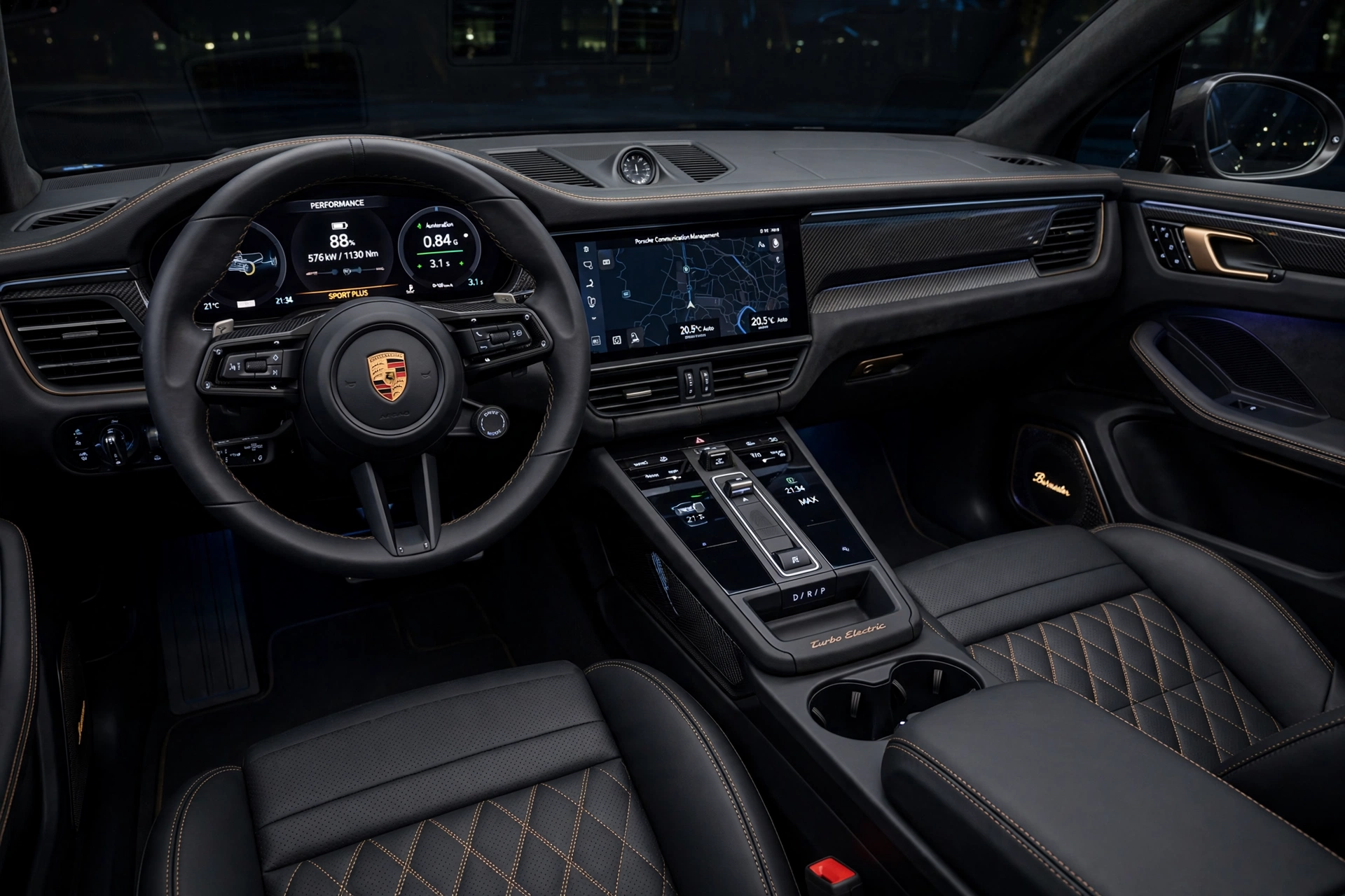 Interior oficial del Porsche Macan Turbo Electric