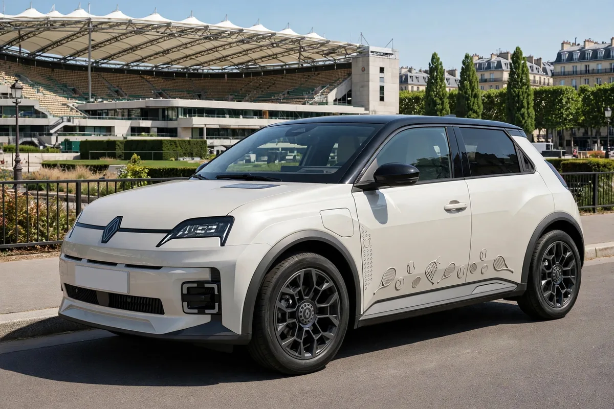 Renault 5 E-Tech Roland-Garros en el estadio de Roland-Garros