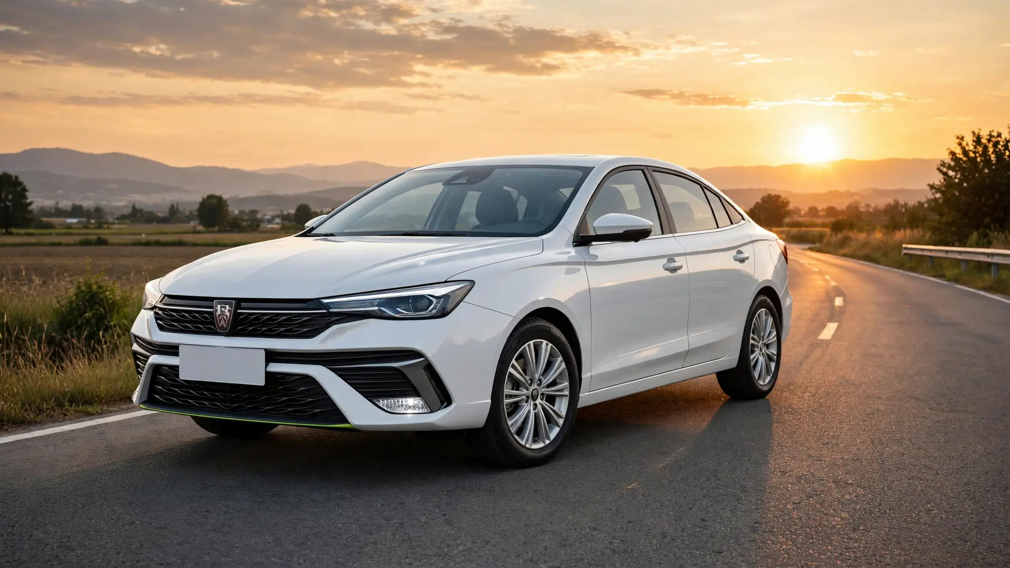 Roewe i5, tres cuartos delantero en carretera