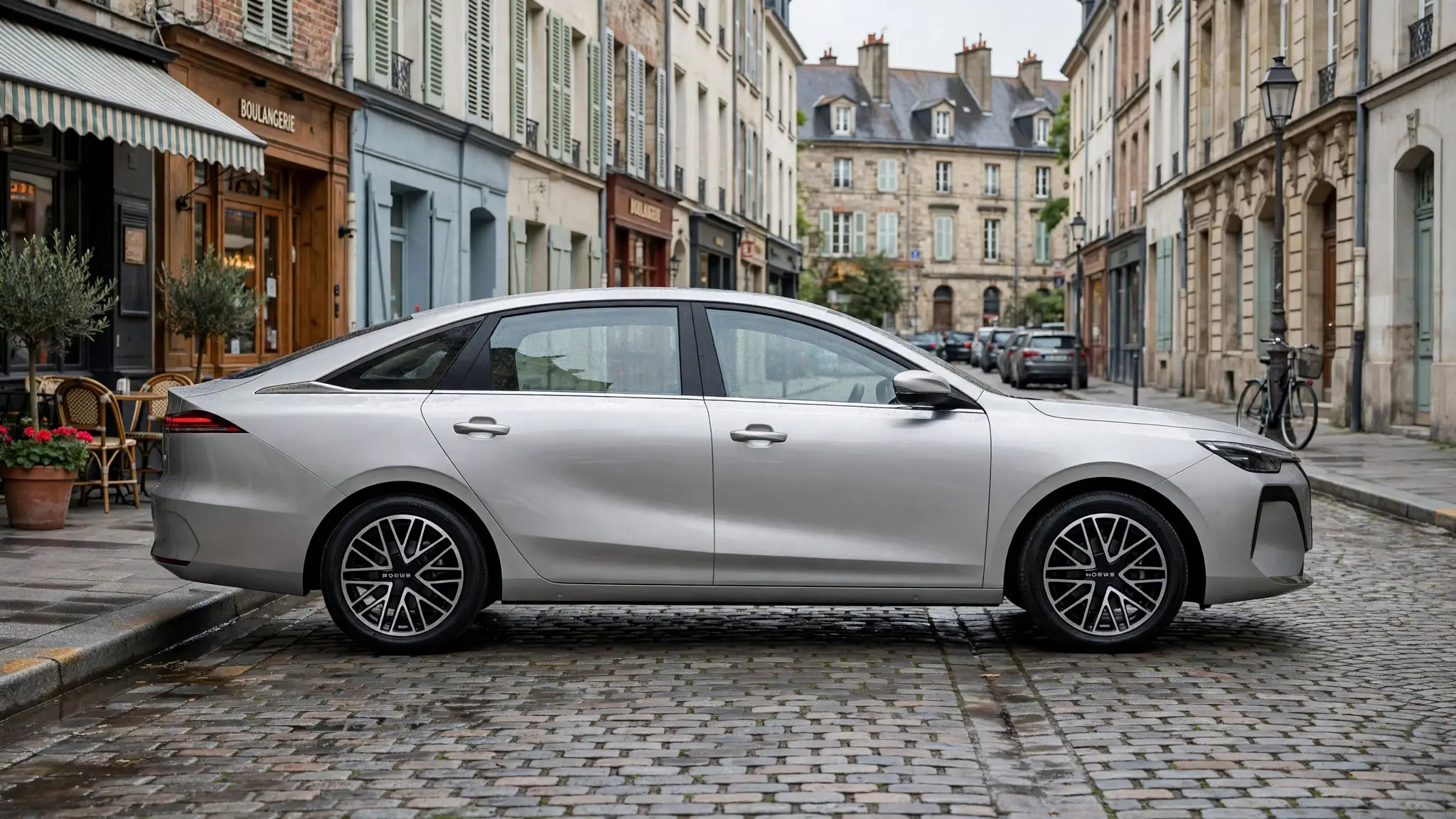 Roewe i6 2026, vista lateral en ciudad