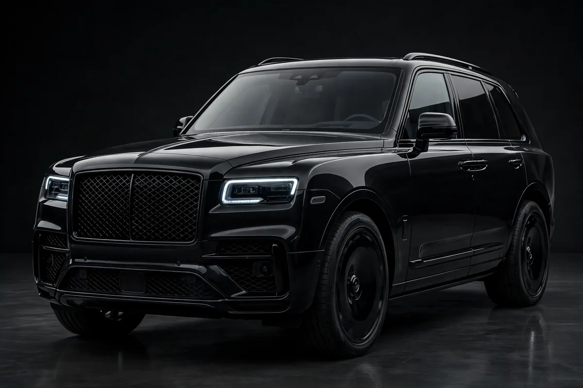 Rolls-Royce Cullinan Black Badge, vista lateral en estudio