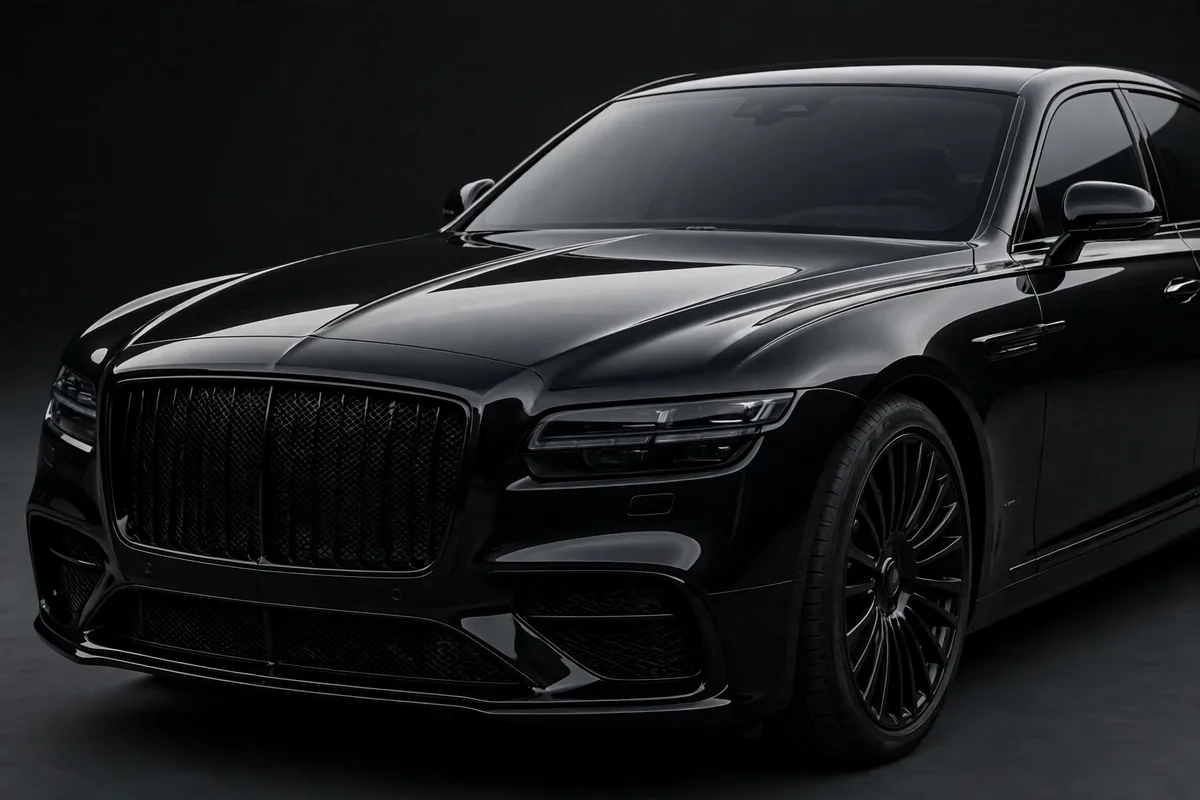 Rolls-Royce Ghost Black Badge, vista lateral en estudio