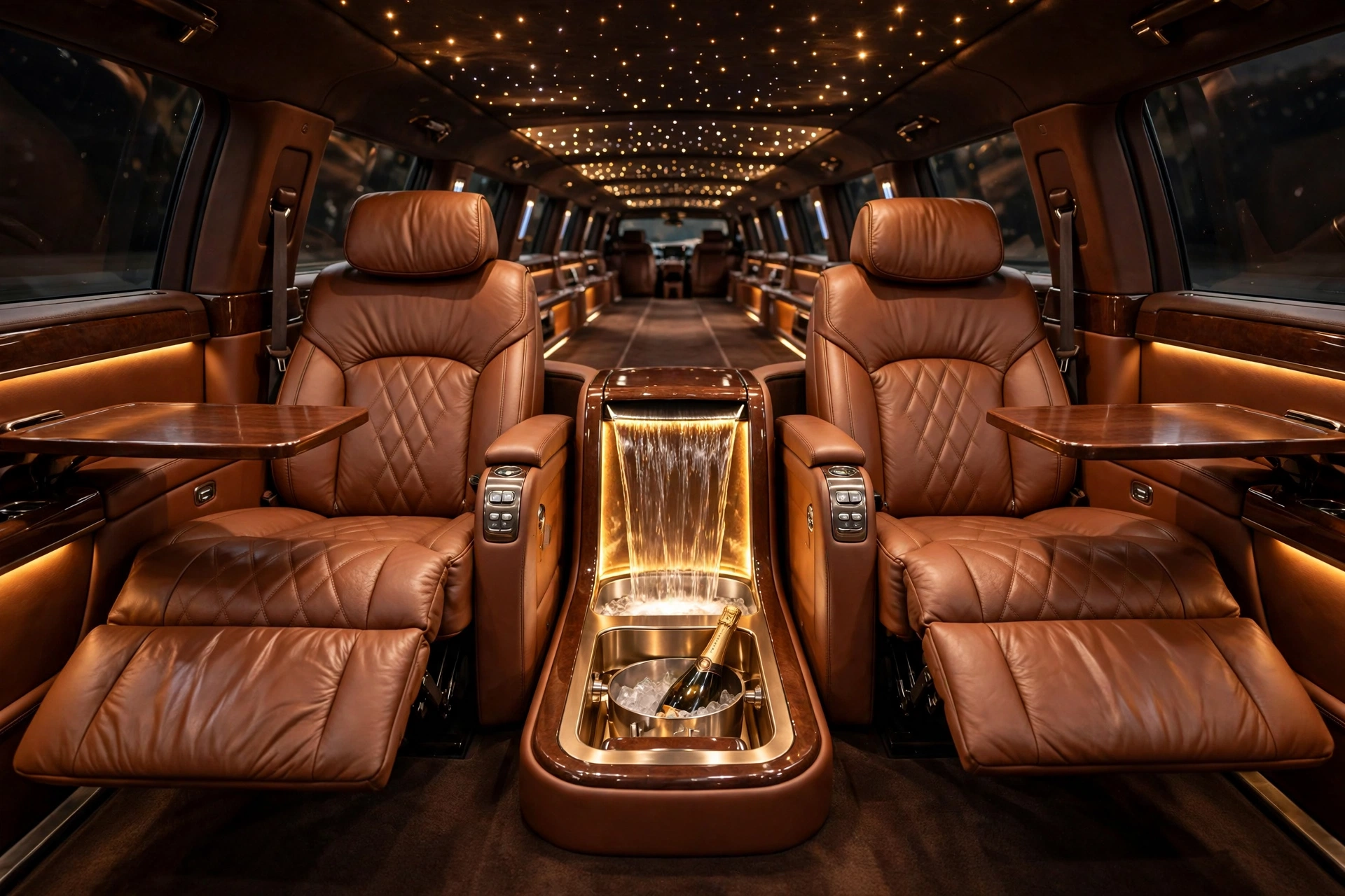 Plazas traseras del Rolls-Royce Phantom Extended con asientos reclinables